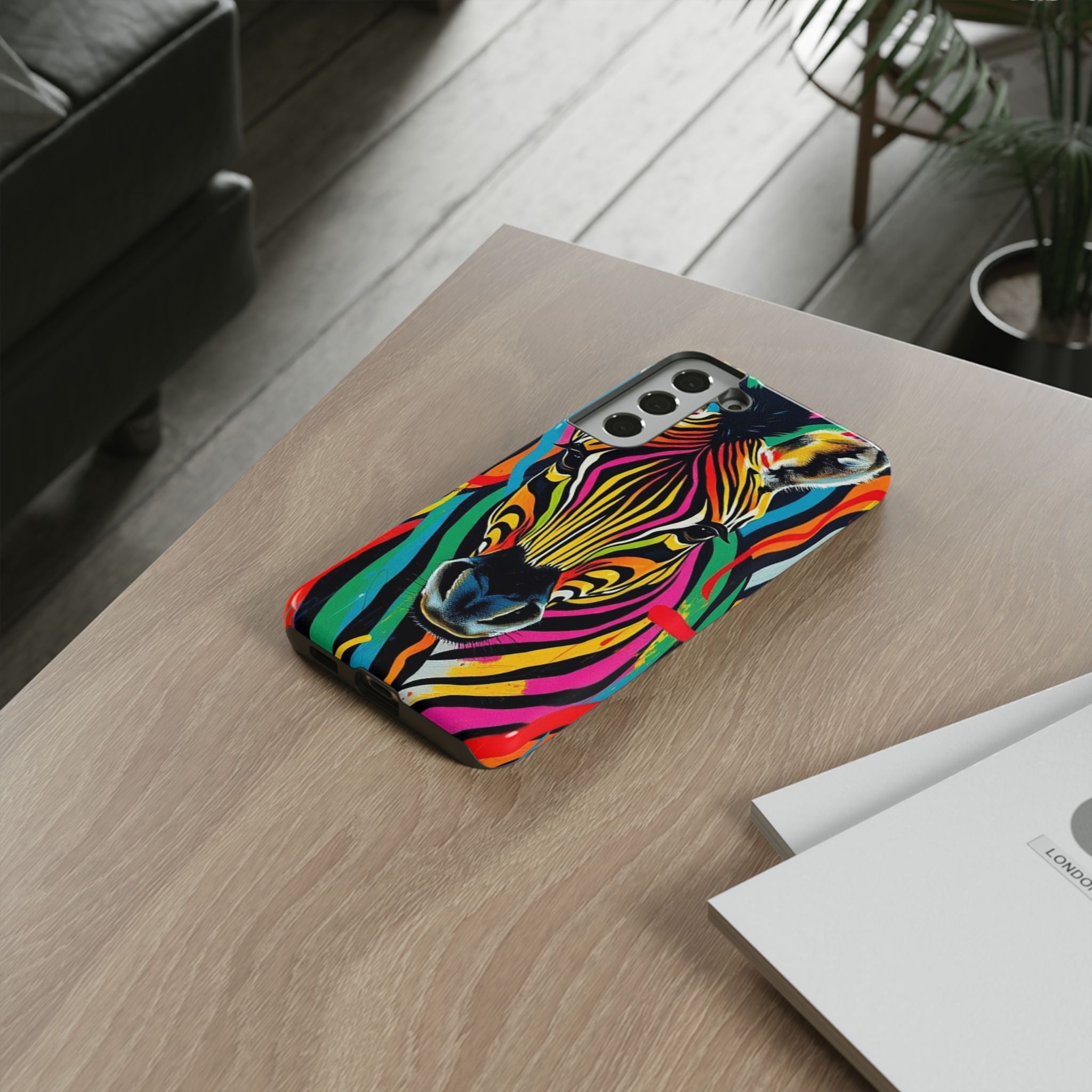 Android OR iPhone Compatible Cases - Rainbow Zebra Design - Unique Tough Cases