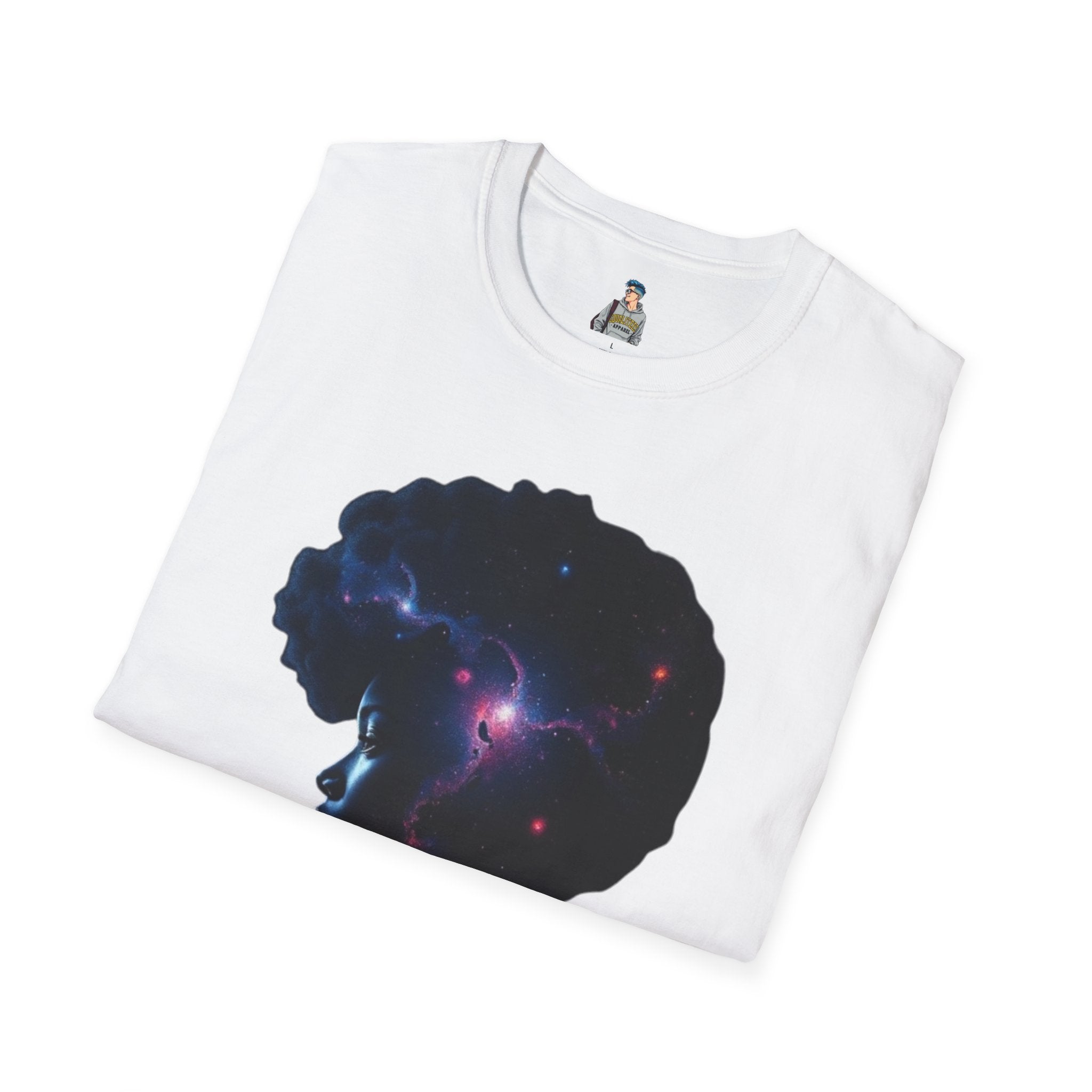 Black Universe Female Silhouette Unisex Softstyle T-Shirt - Celebrate Black Culture