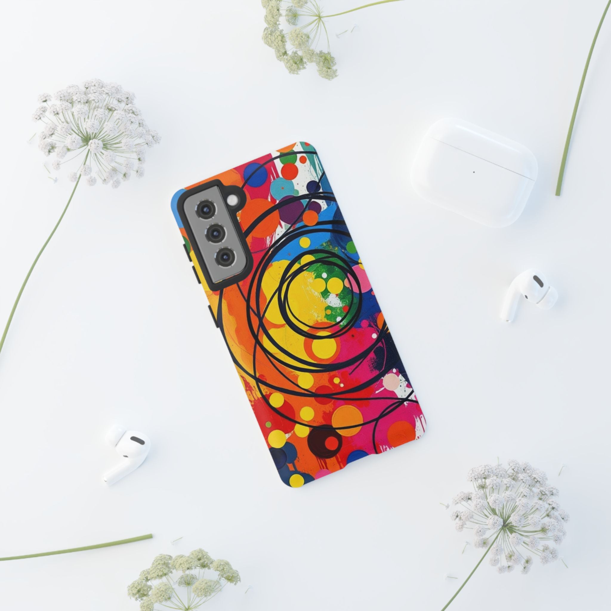 Colorful Abstract Rainbow Swirl Art Tough Case For Android & iPhone