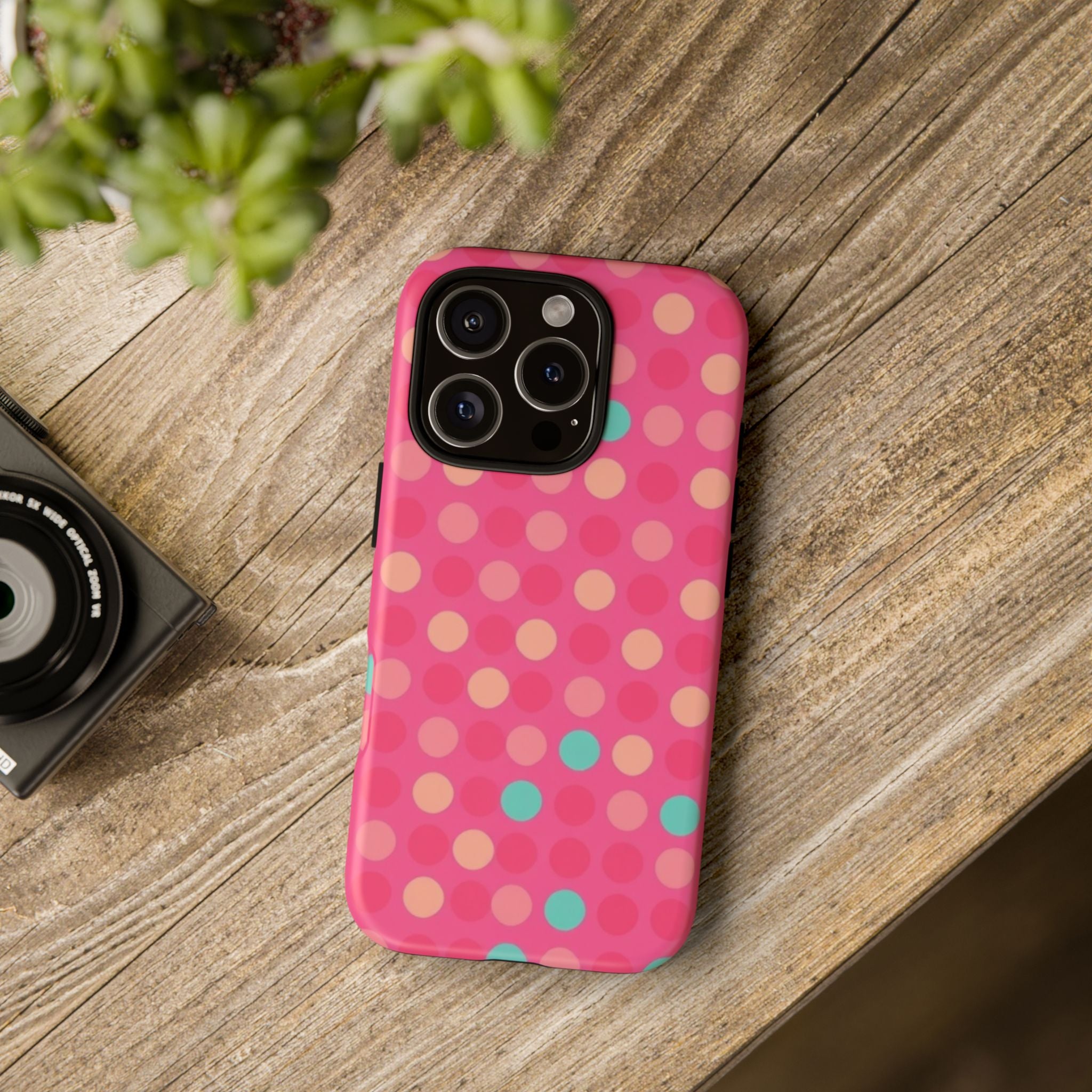 Android OR iPhone Protective Cases - Retro Polka Dots Pattern Tough Case