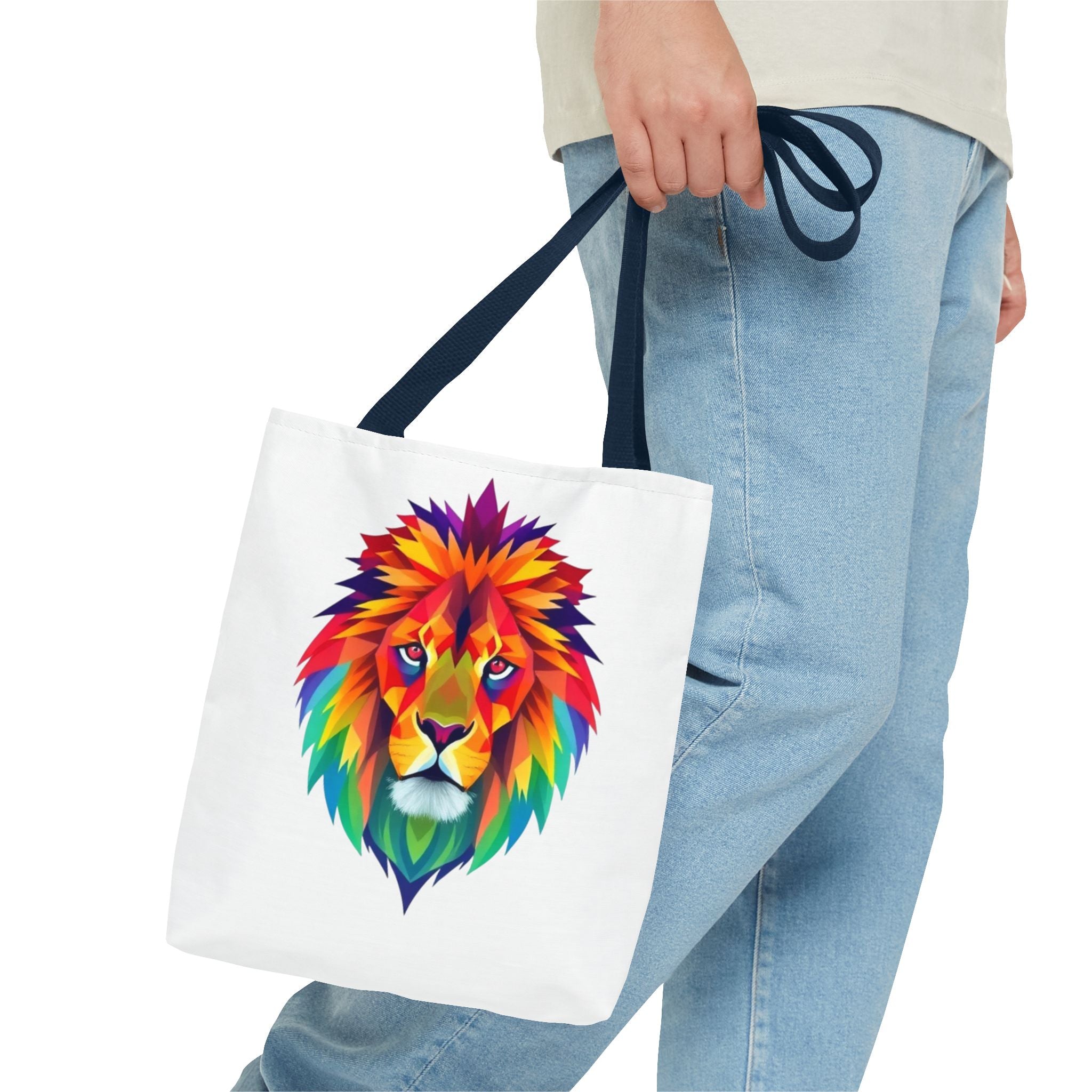 Colorful Fractal Lion Design - Tote Bag