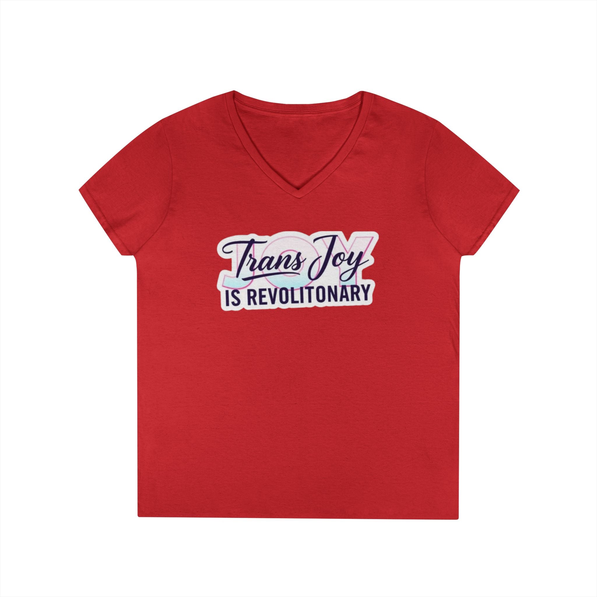 Trans Joy Ladies' V-Neck T-Shirt - Celebrate the LGBTQ+ Community