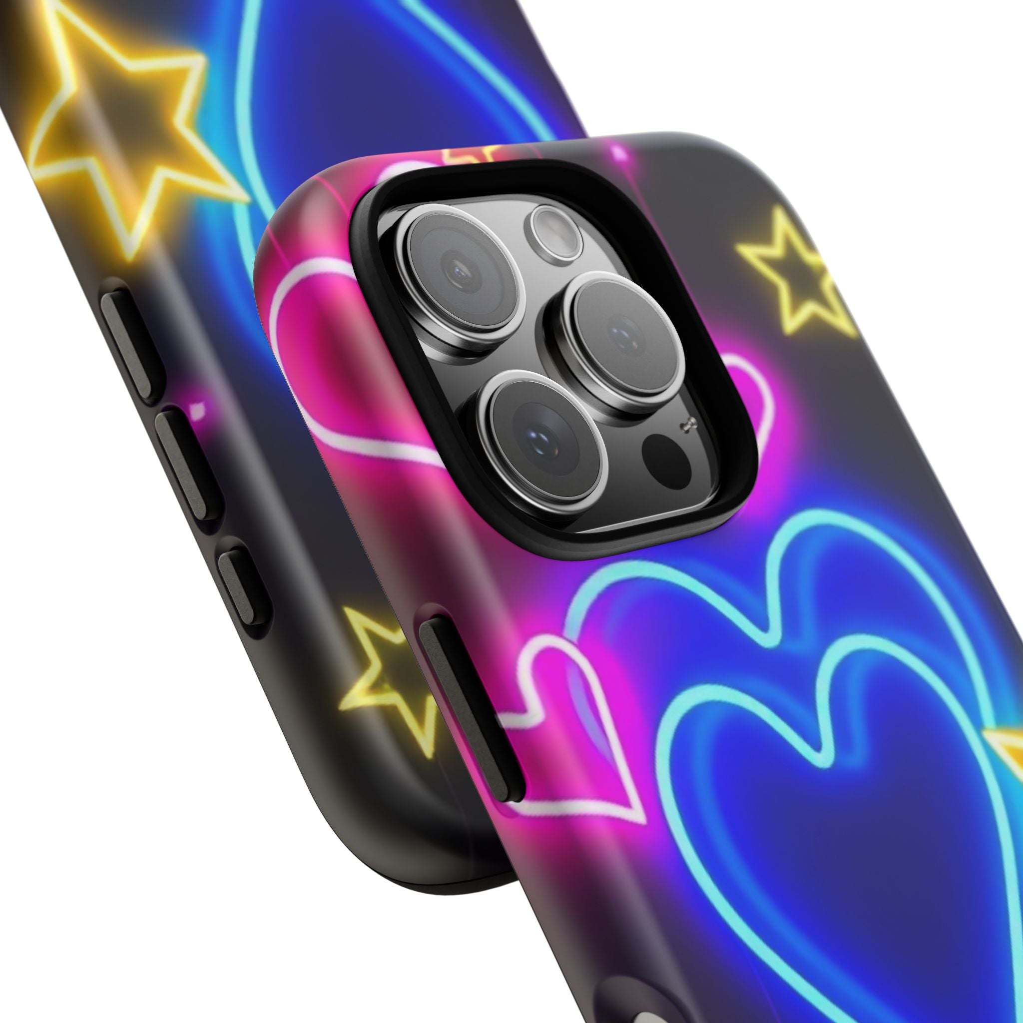 Android OR iPhone Compatible Cases - Neon Love Design - Unique Tough Cases