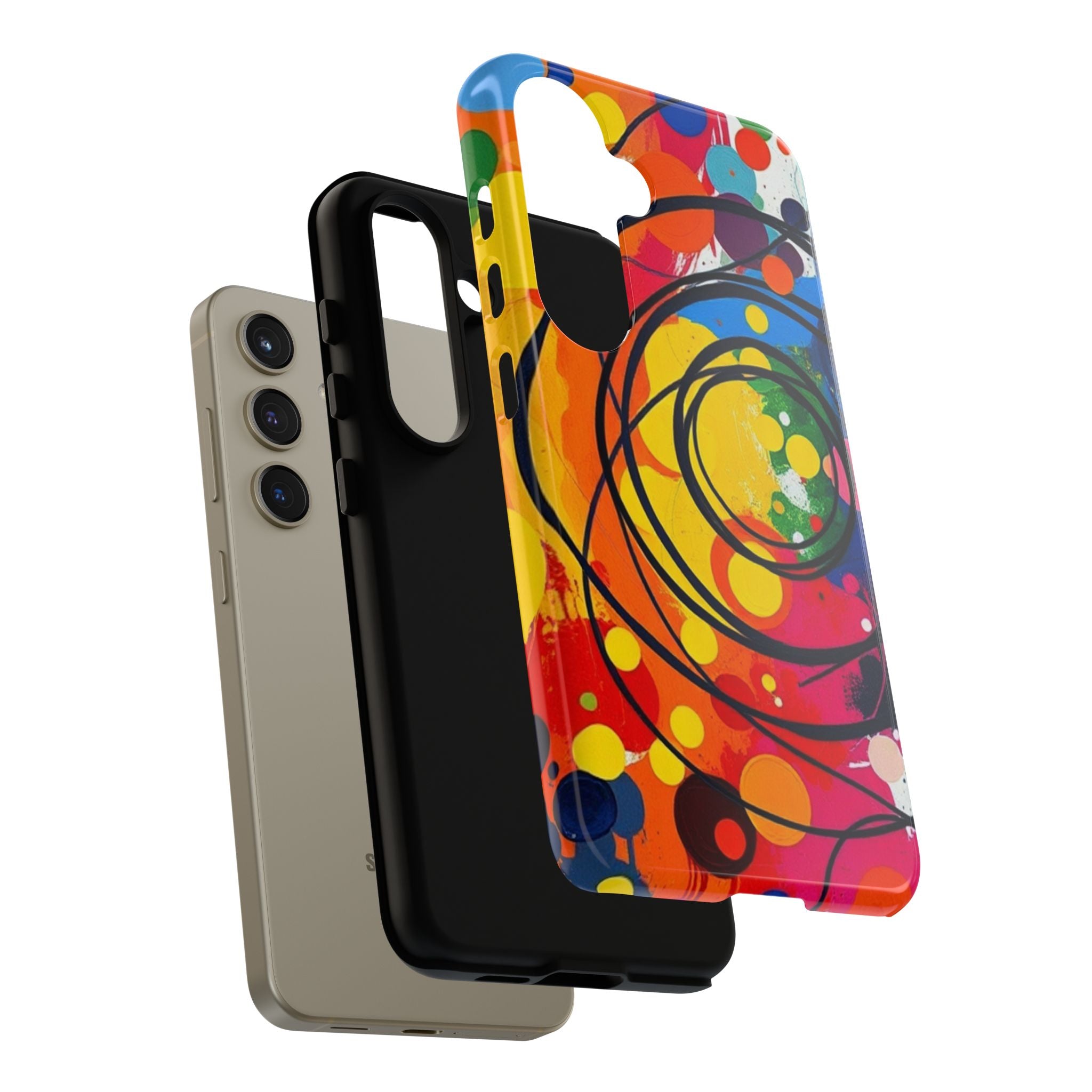 Colorful Abstract Rainbow Swirl Art Tough Case For Android & iPhone