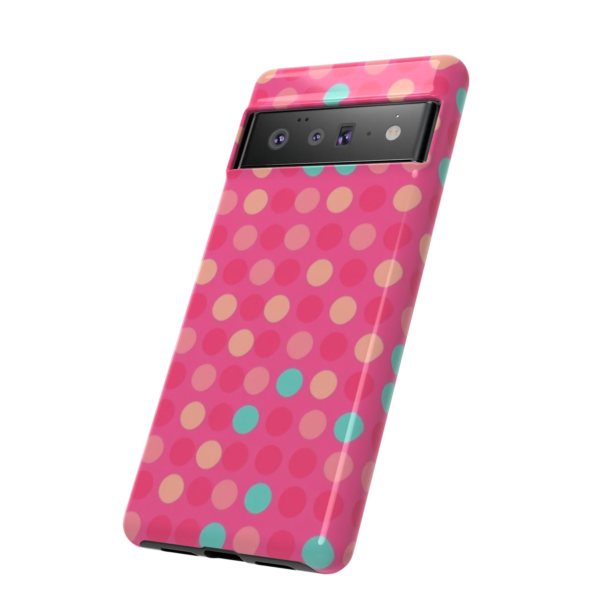 Android OR iPhone Protective Cases - Retro Polka Dots Pattern Tough Case