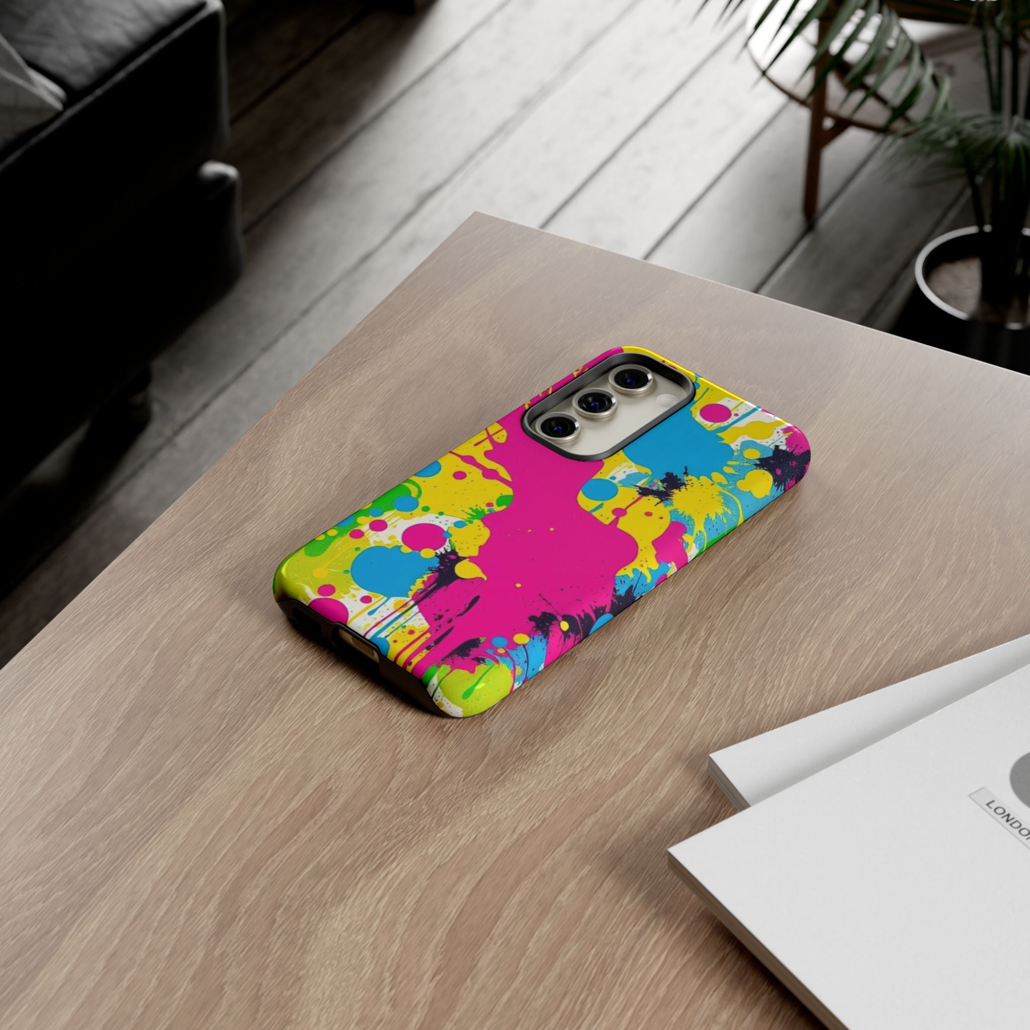 Android OR iPhone Compatible Cases - Crazy Retro Color Splash Design - Unique Tough Cases