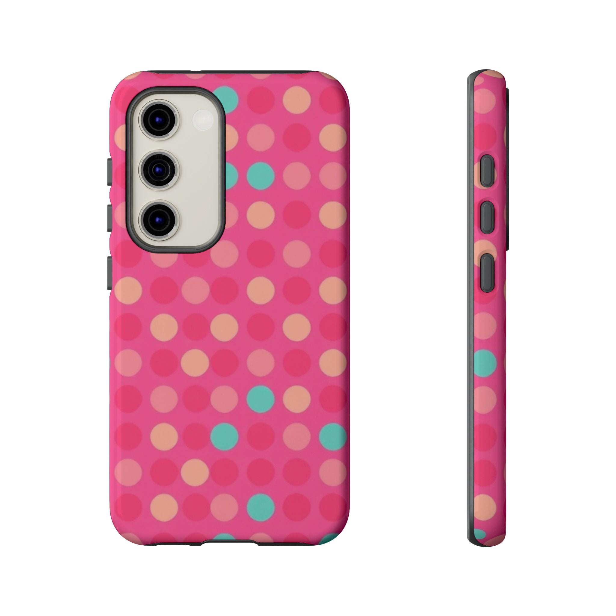 Android OR iPhone Protective Cases - Retro Polka Dots Pattern Tough Case