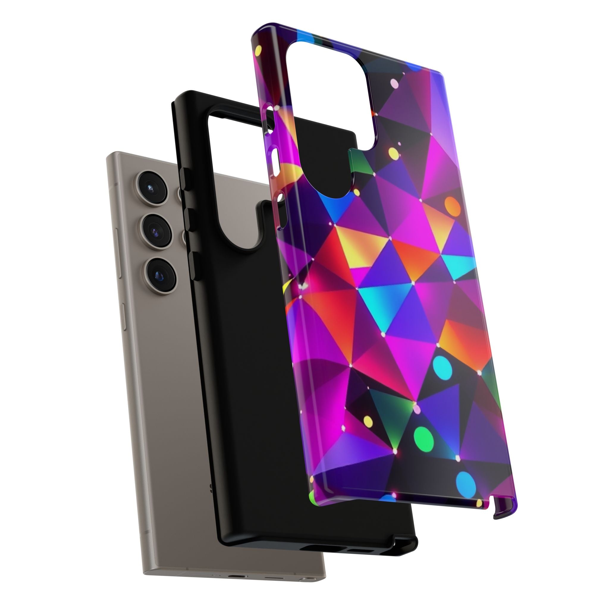 Android OR iPhone Compatible Cases - Colorful Angles Design - Unique Tough Cases