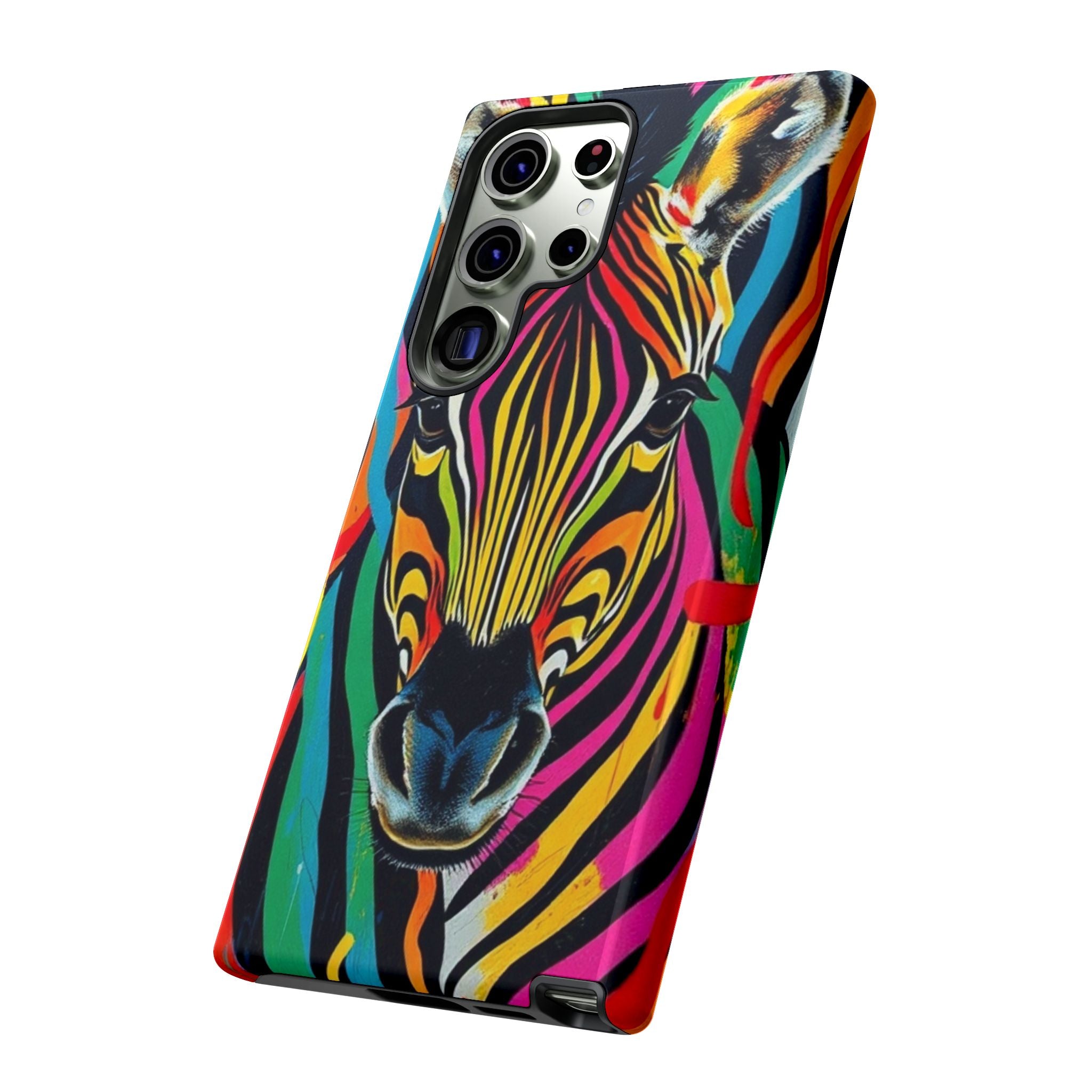 Android OR iPhone Compatible Cases - Rainbow Zebra Design - Unique Tough Cases