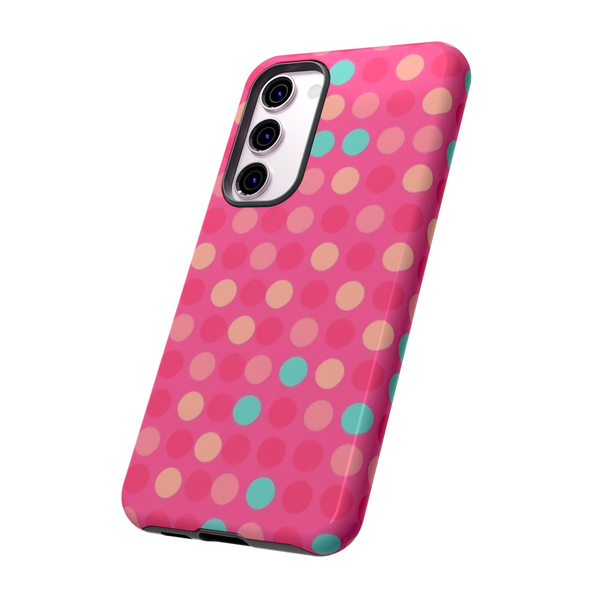 Android OR iPhone Protective Cases - Retro Polka Dots Pattern Tough Case