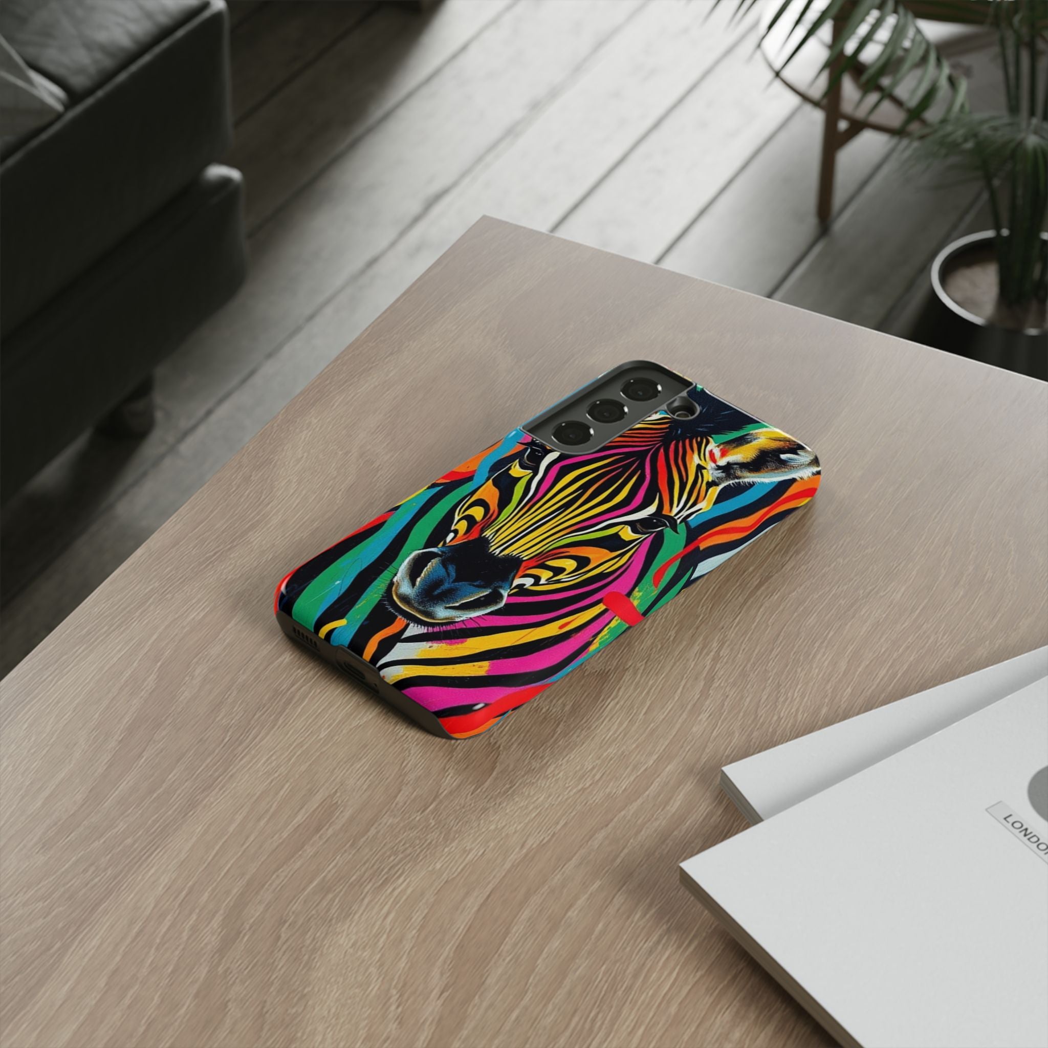 Android OR iPhone Compatible Cases - Rainbow Zebra Design - Unique Tough Cases