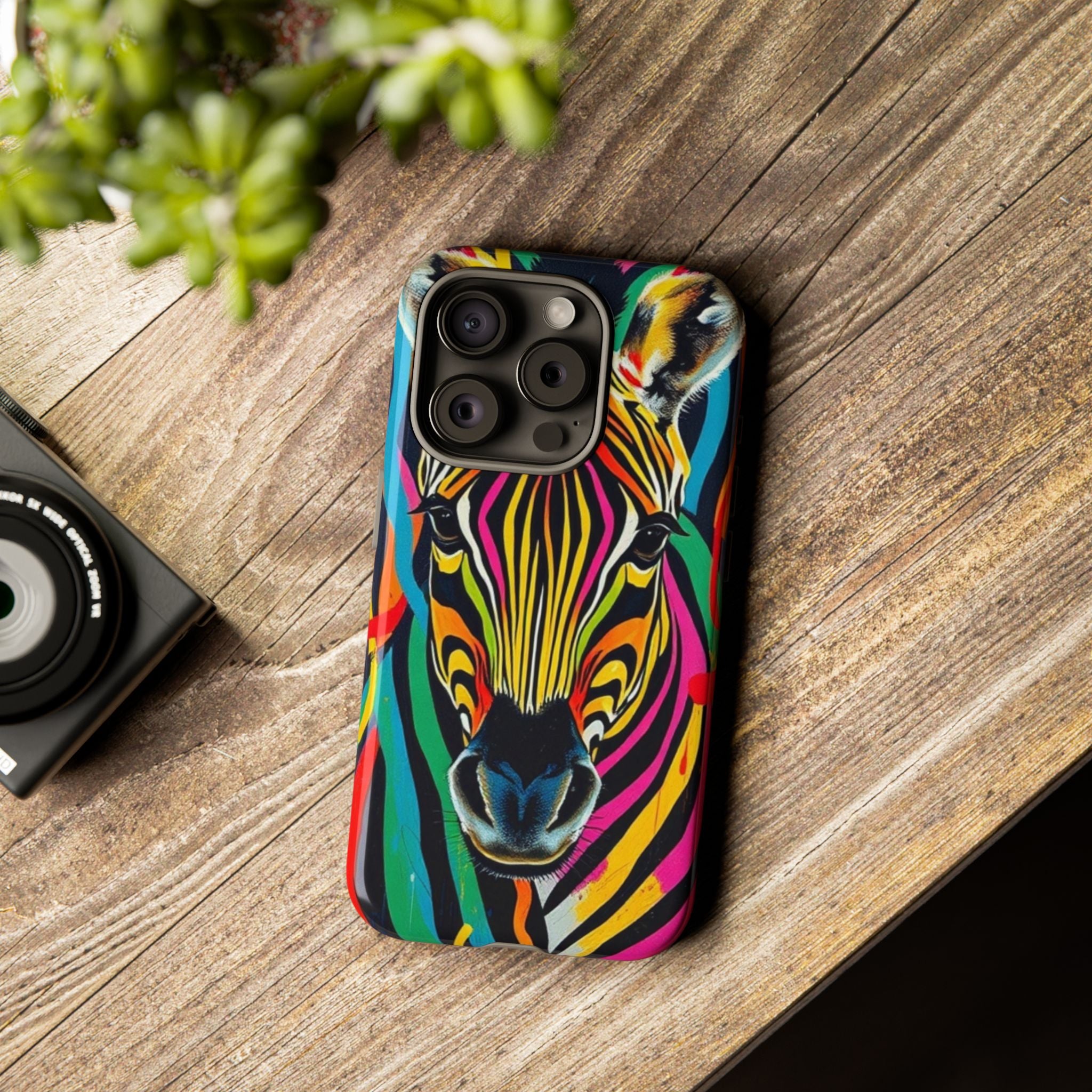 Android OR iPhone Compatible Cases - Rainbow Zebra Design - Unique Tough Cases