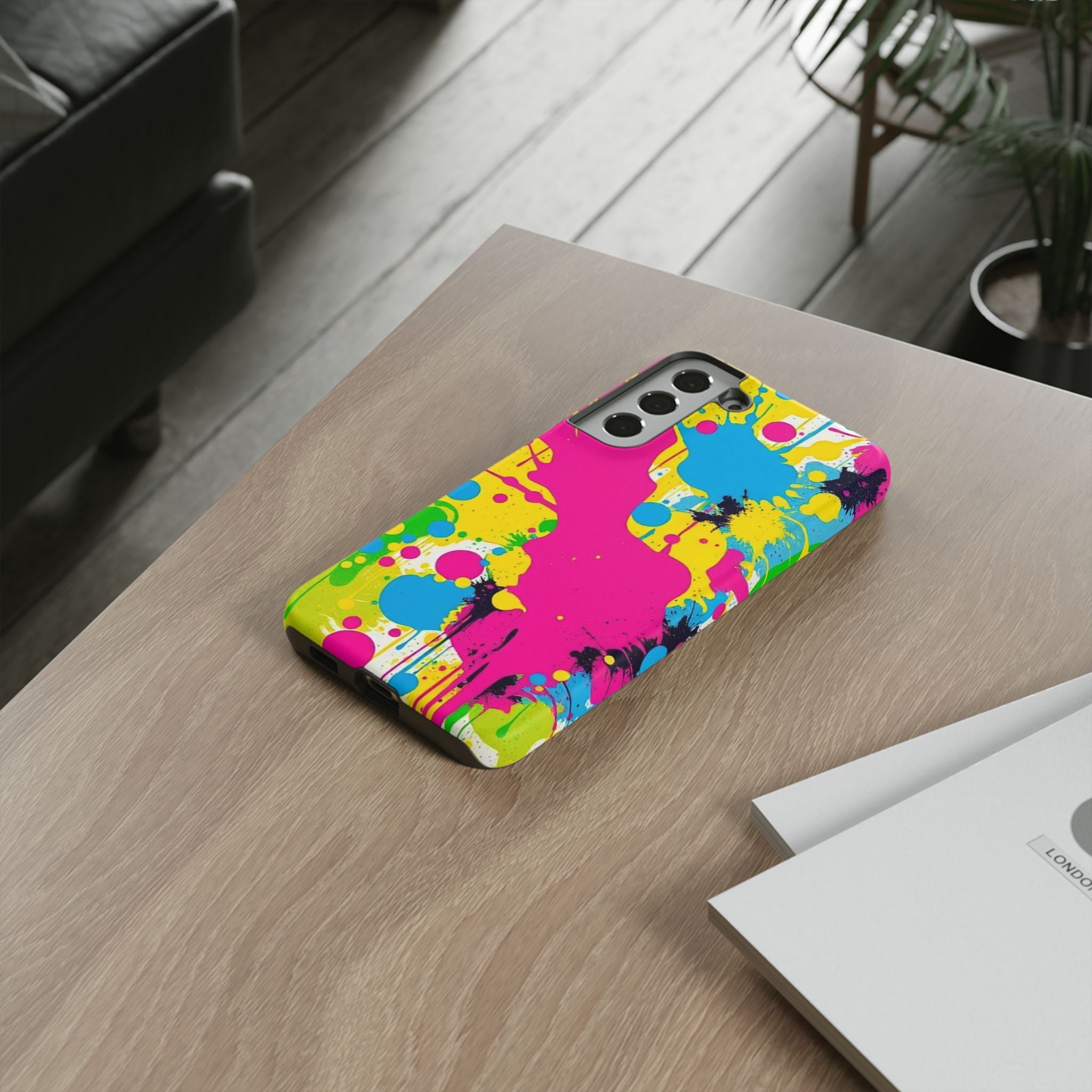 Android OR iPhone Compatible Cases - Crazy Retro Color Splash Design - Unique Tough Cases