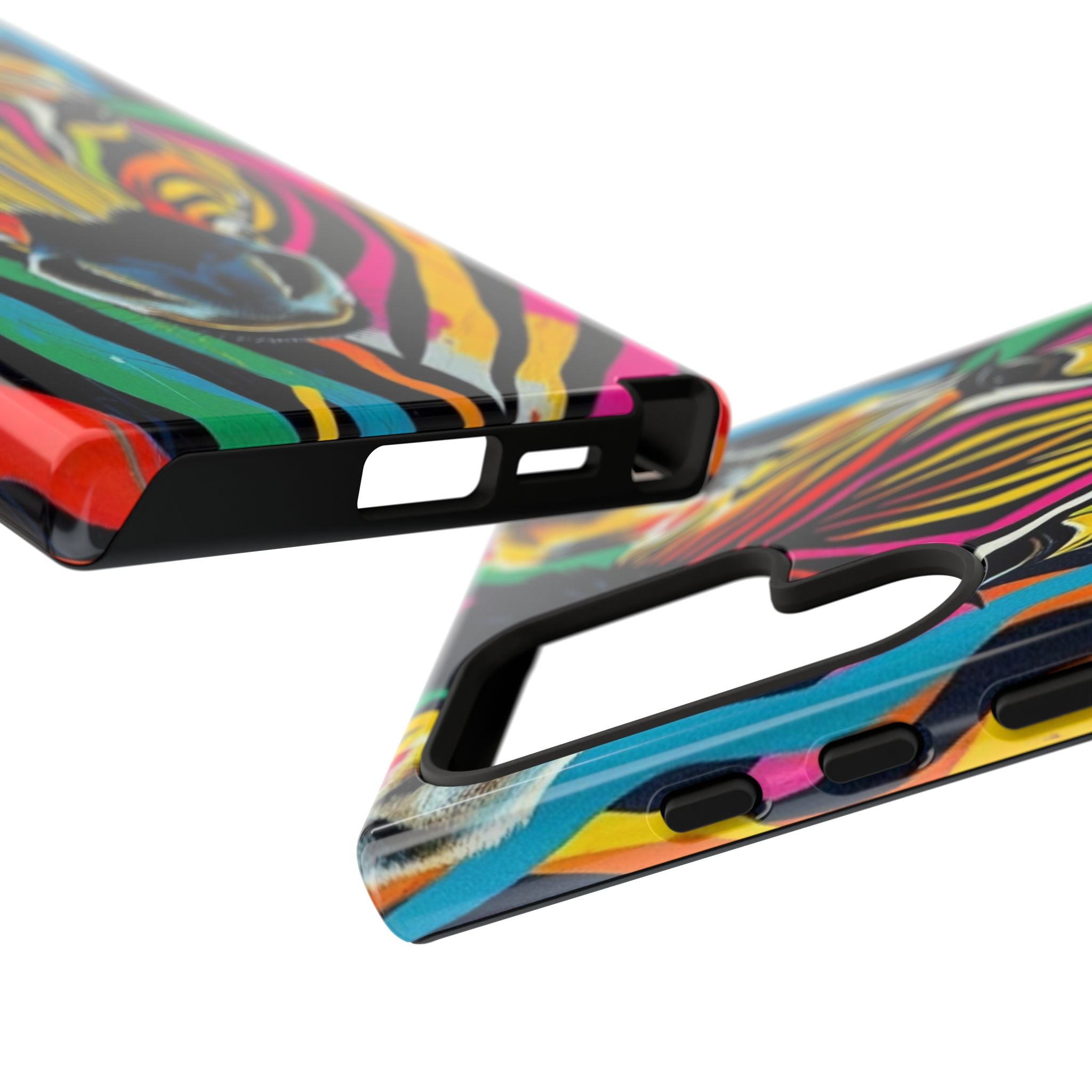 Android OR iPhone Compatible Cases - Rainbow Zebra Design - Unique Tough Cases