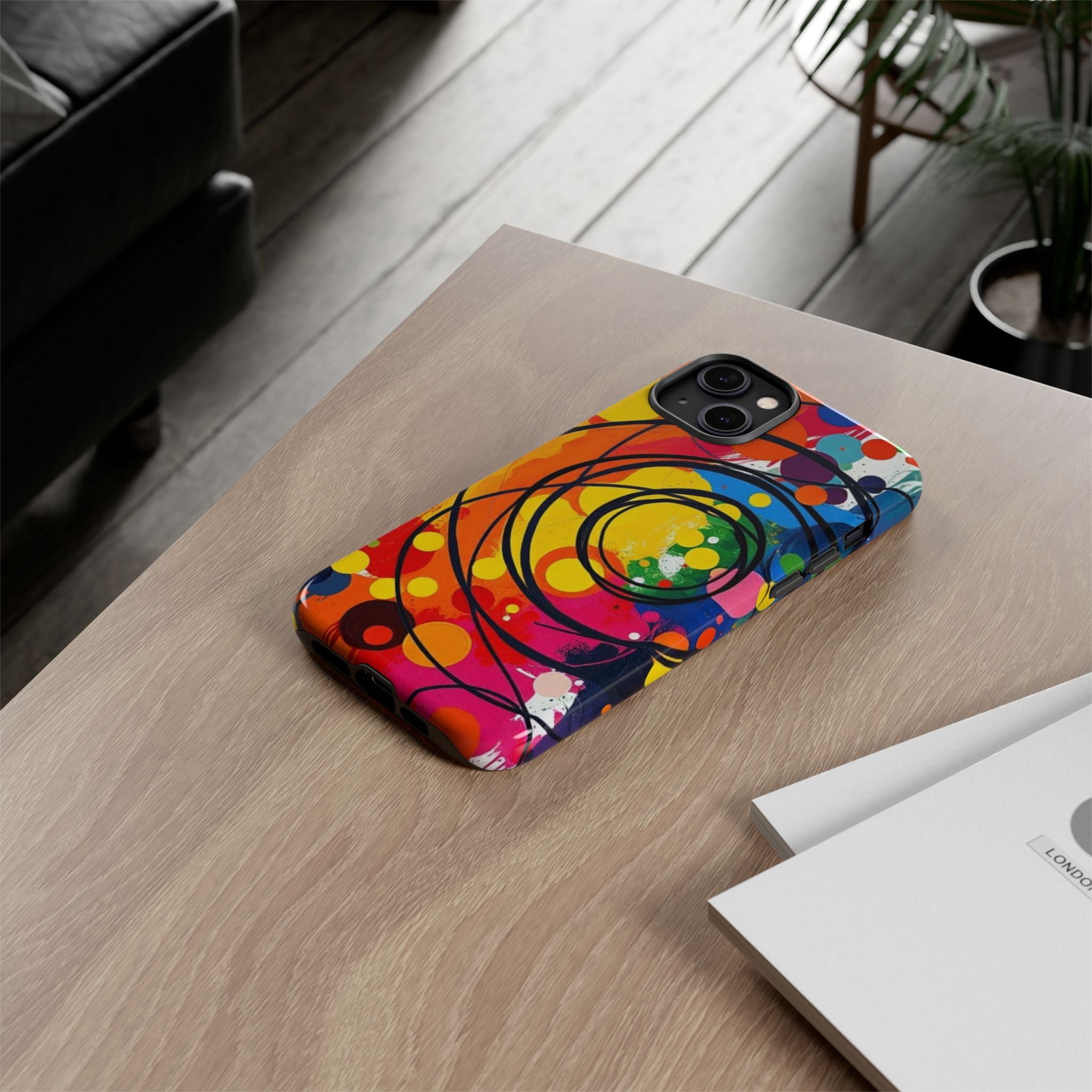 Colorful Abstract Rainbow Swirl Art Tough Case For Android & iPhone