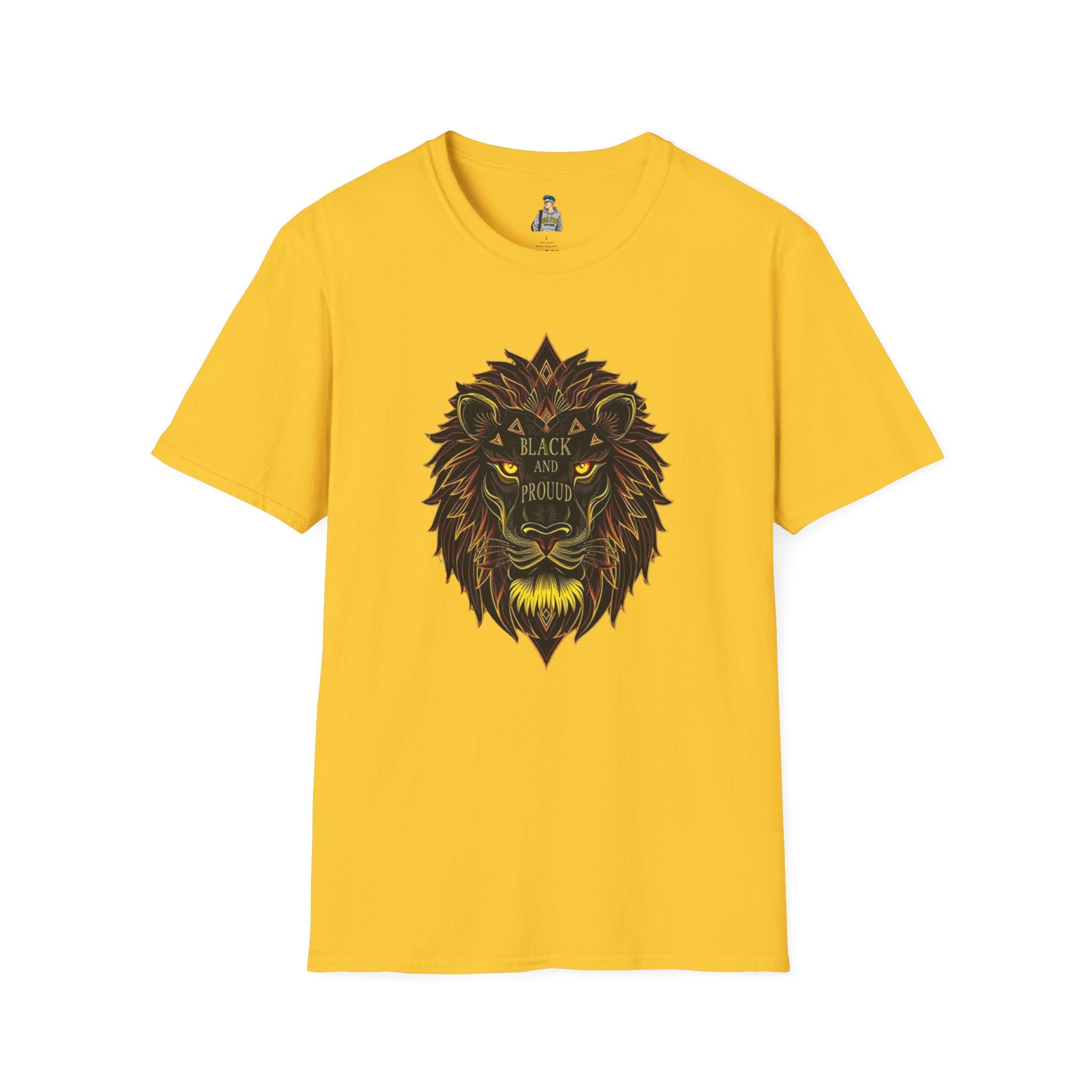 Black & Proud Lion Softstyle T-Shirt - Unisex Graphic Tee