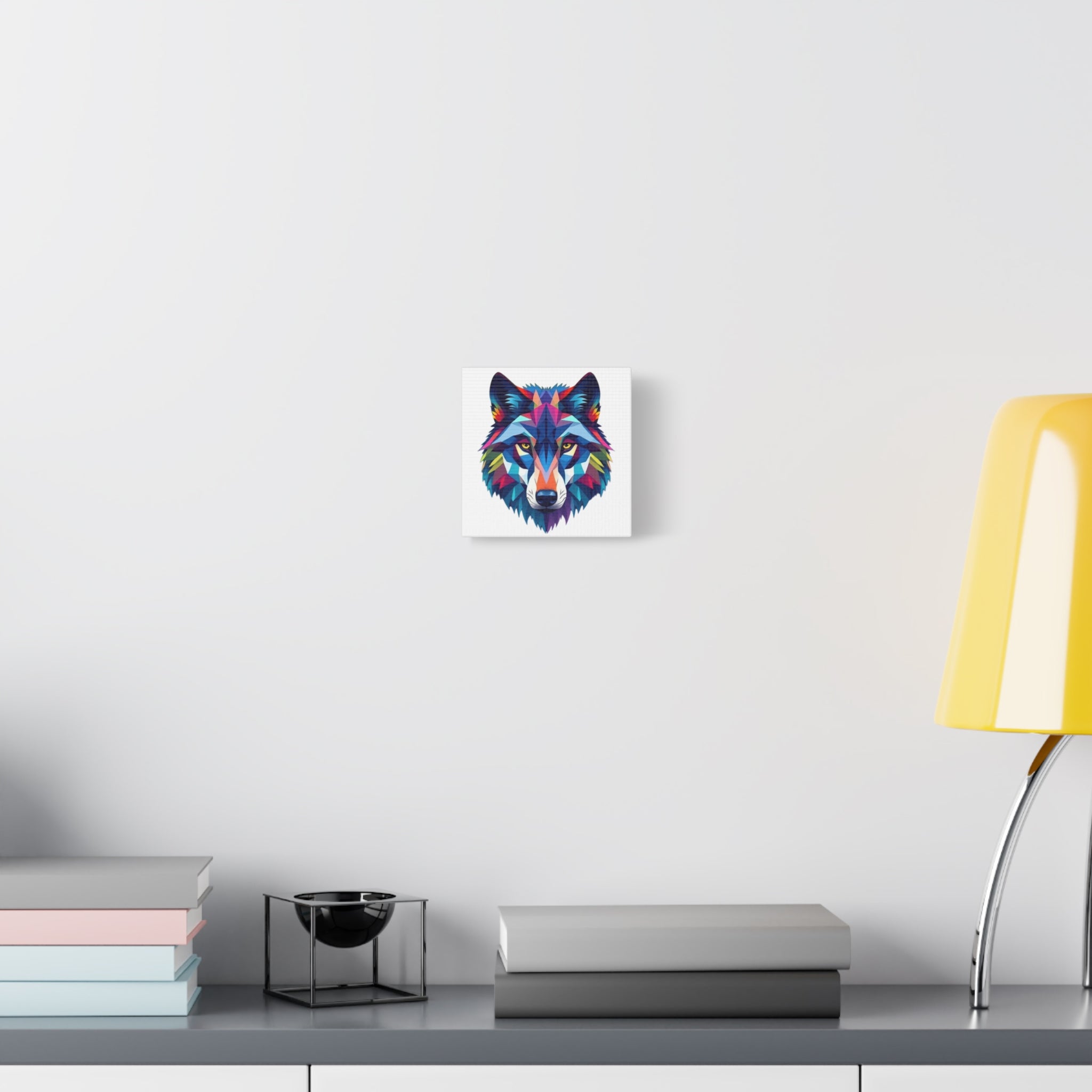 Colorful Wolf Art Canvas - Vibrant Stretched Wall Decor for Nature Lovers