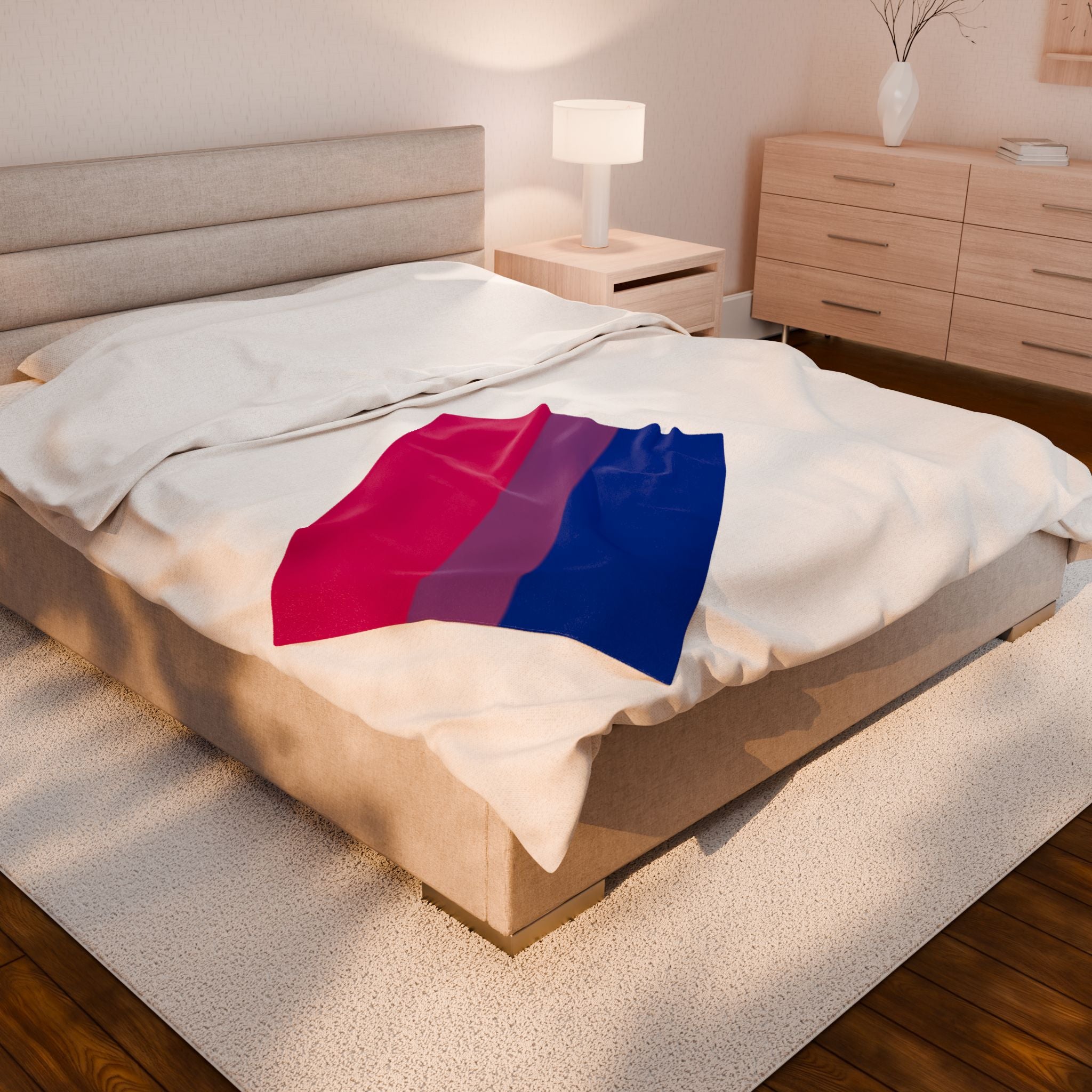 Bisexual Flag - Comfortable Velveteen Plush Blanket