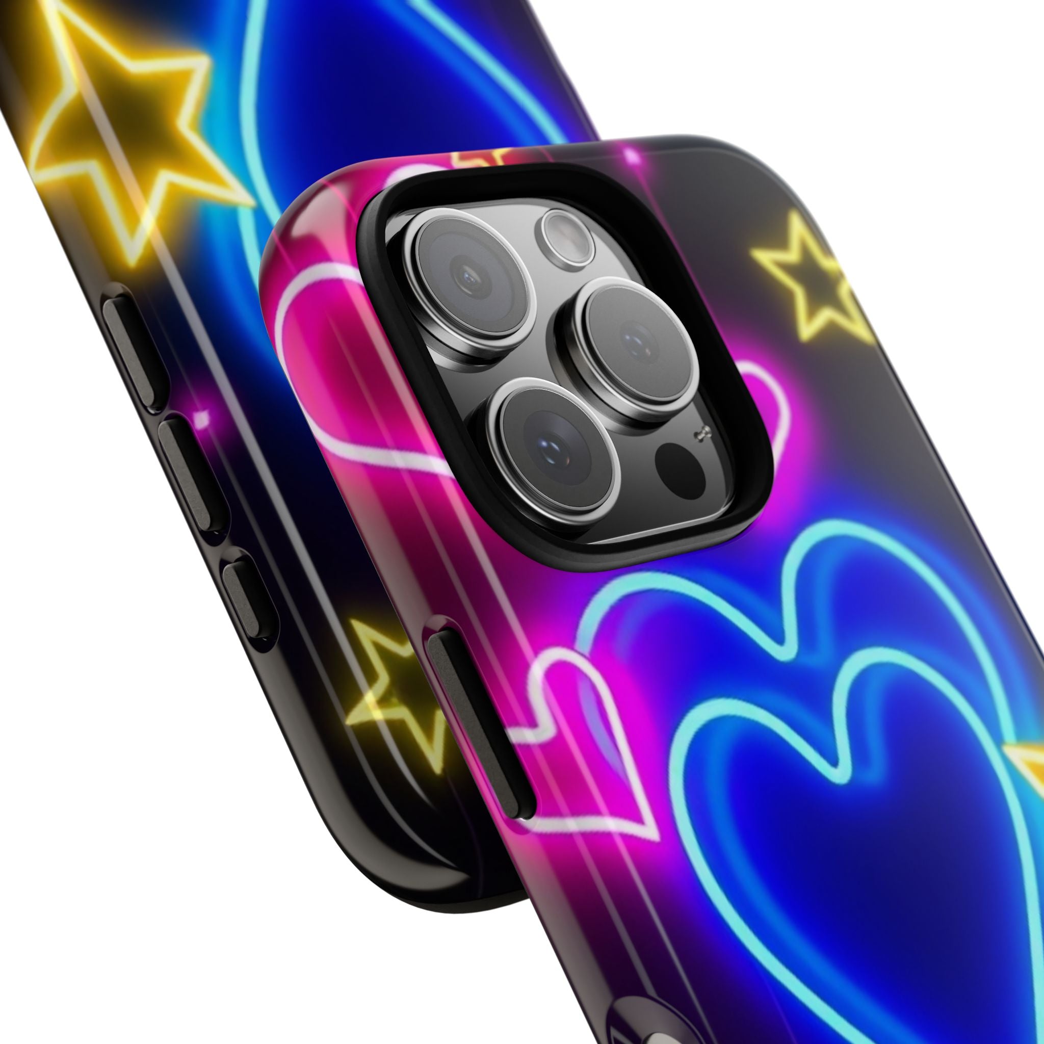 Android OR iPhone Compatible Cases - Neon Love Design - Unique Tough Cases