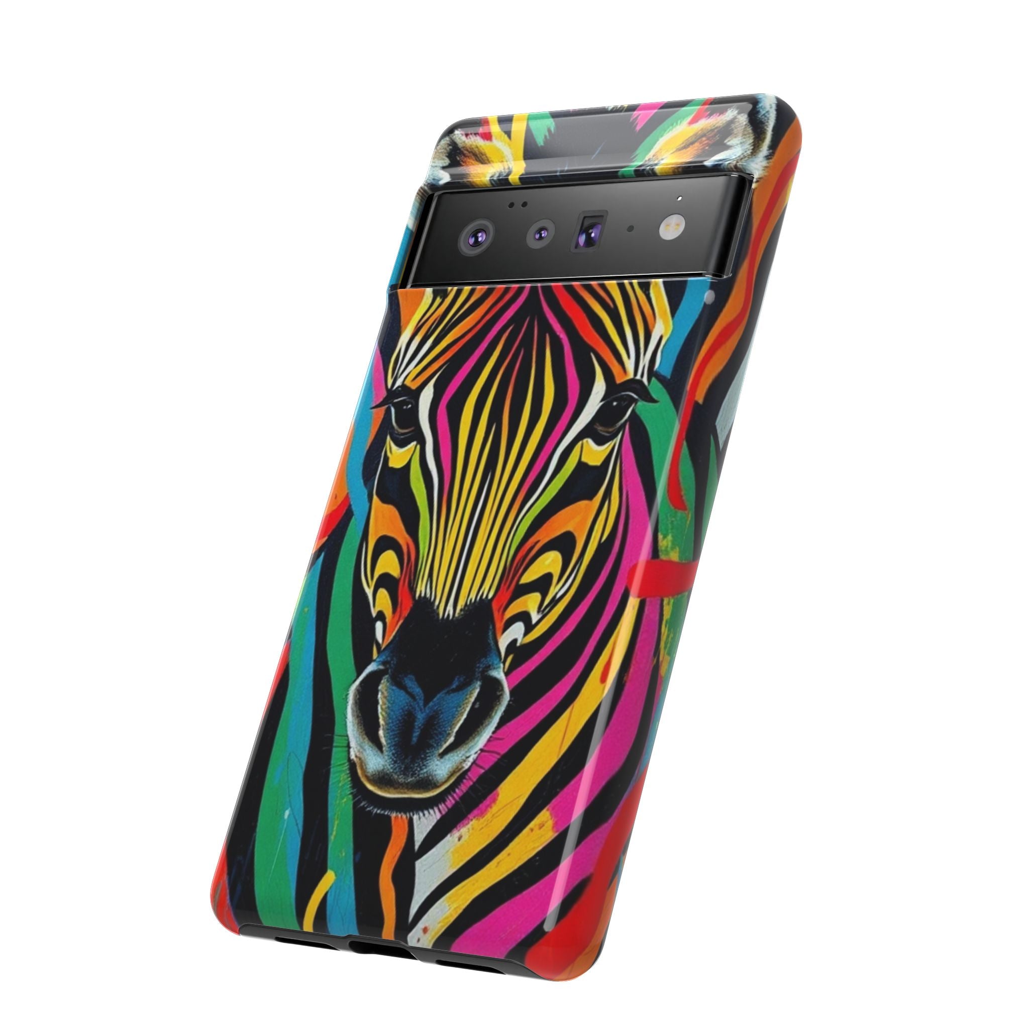Android OR iPhone Compatible Cases - Rainbow Zebra Design - Unique Tough Cases