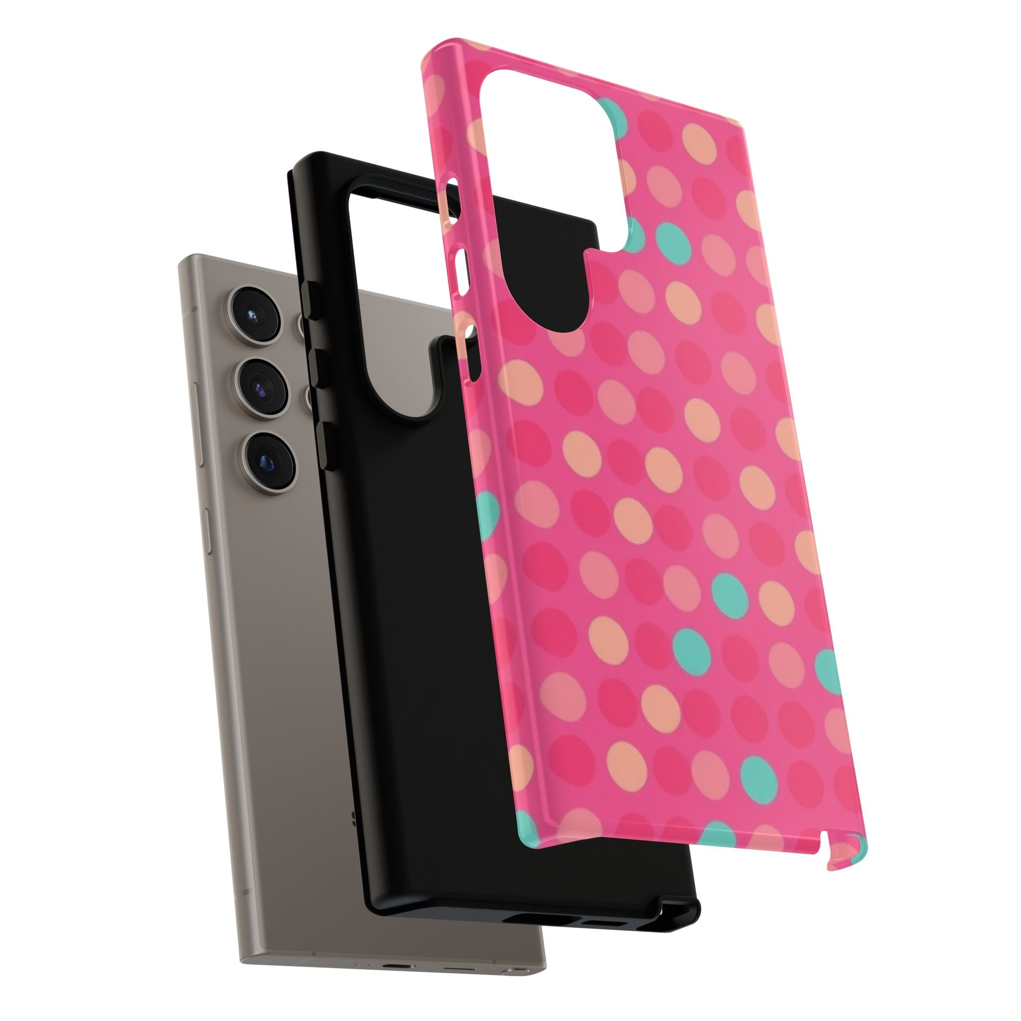 Android OR iPhone Protective Cases - Retro Polka Dots Pattern Tough Case