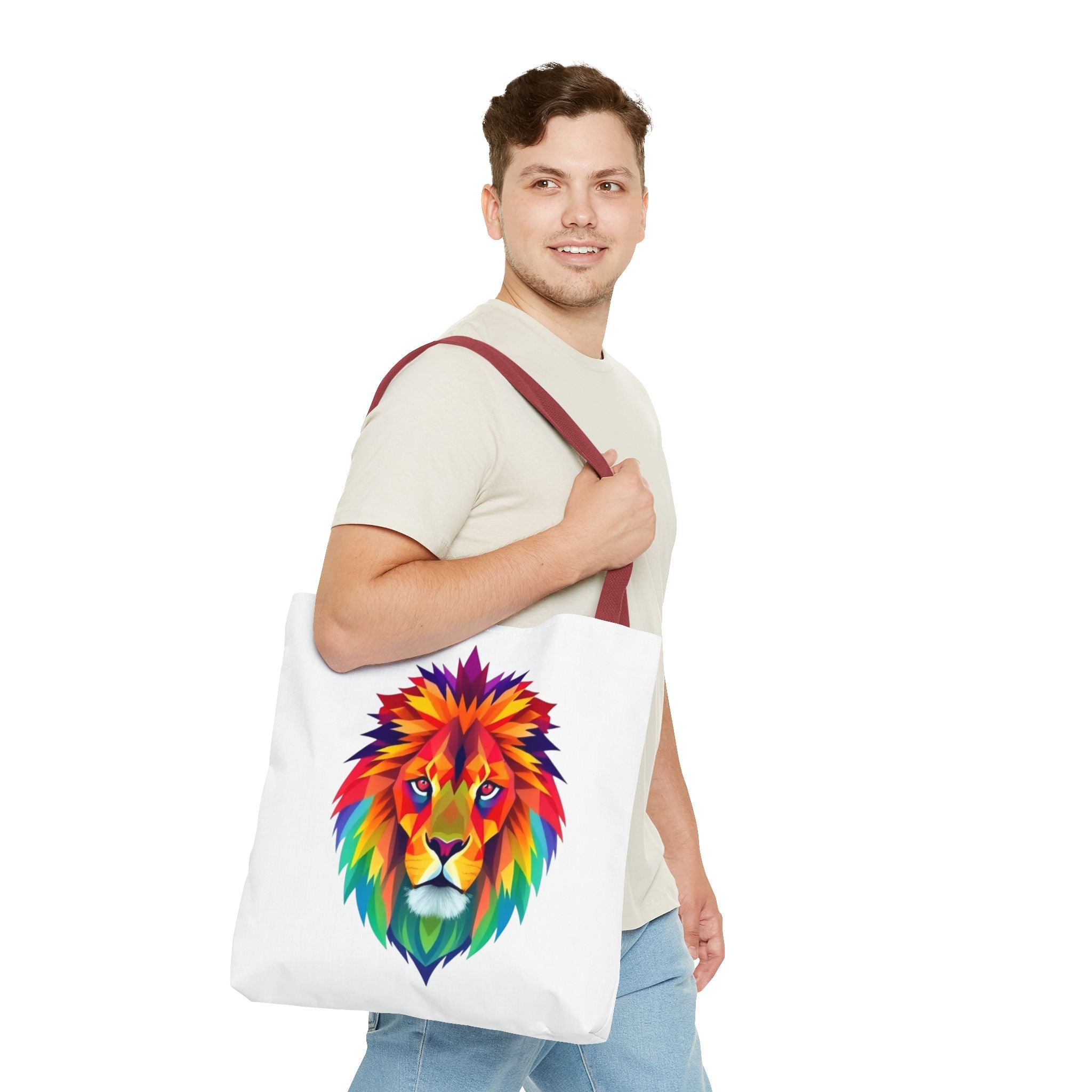 Colorful Fractal Lion Design - Tote Bag
