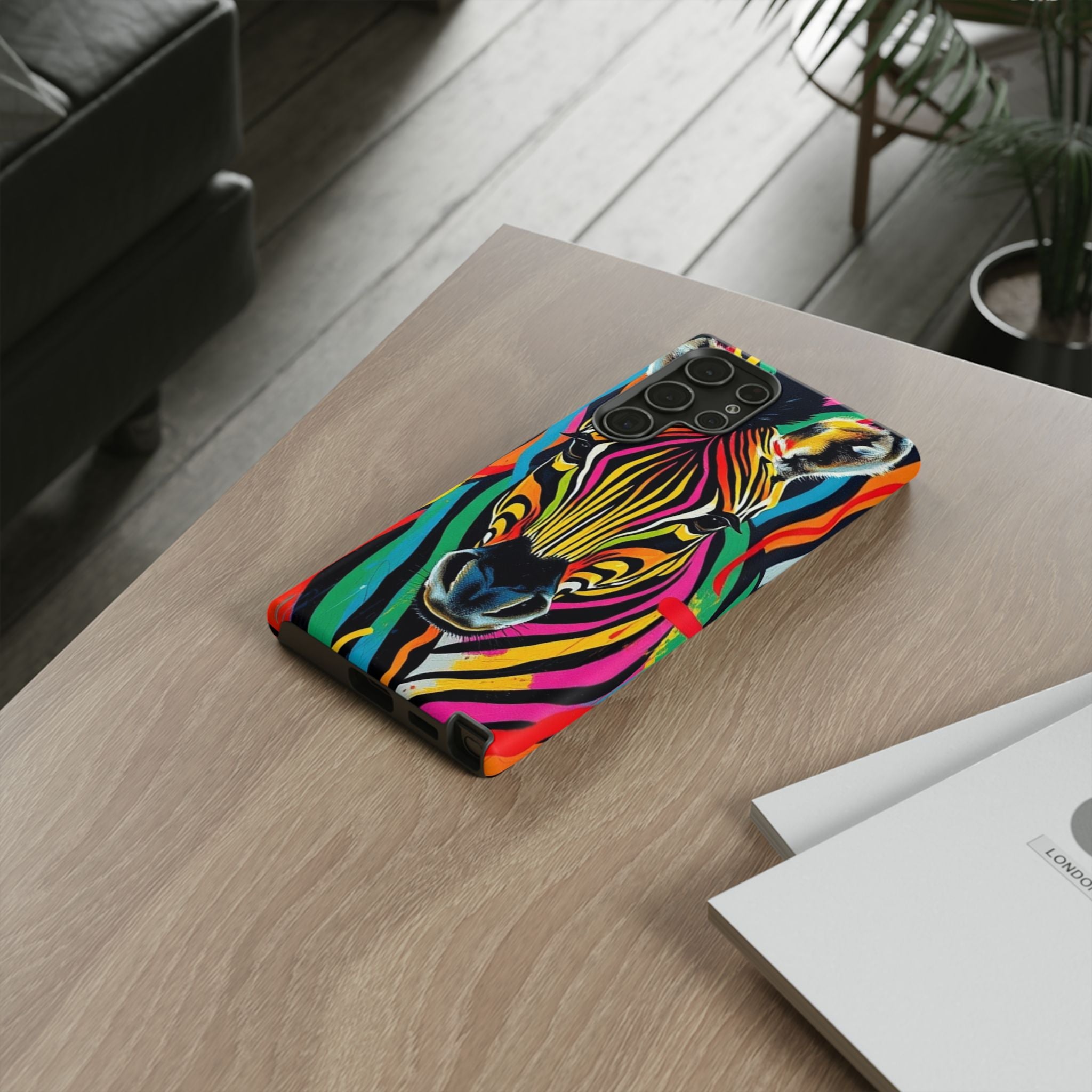 Android OR iPhone Compatible Cases - Rainbow Zebra Design - Unique Tough Cases