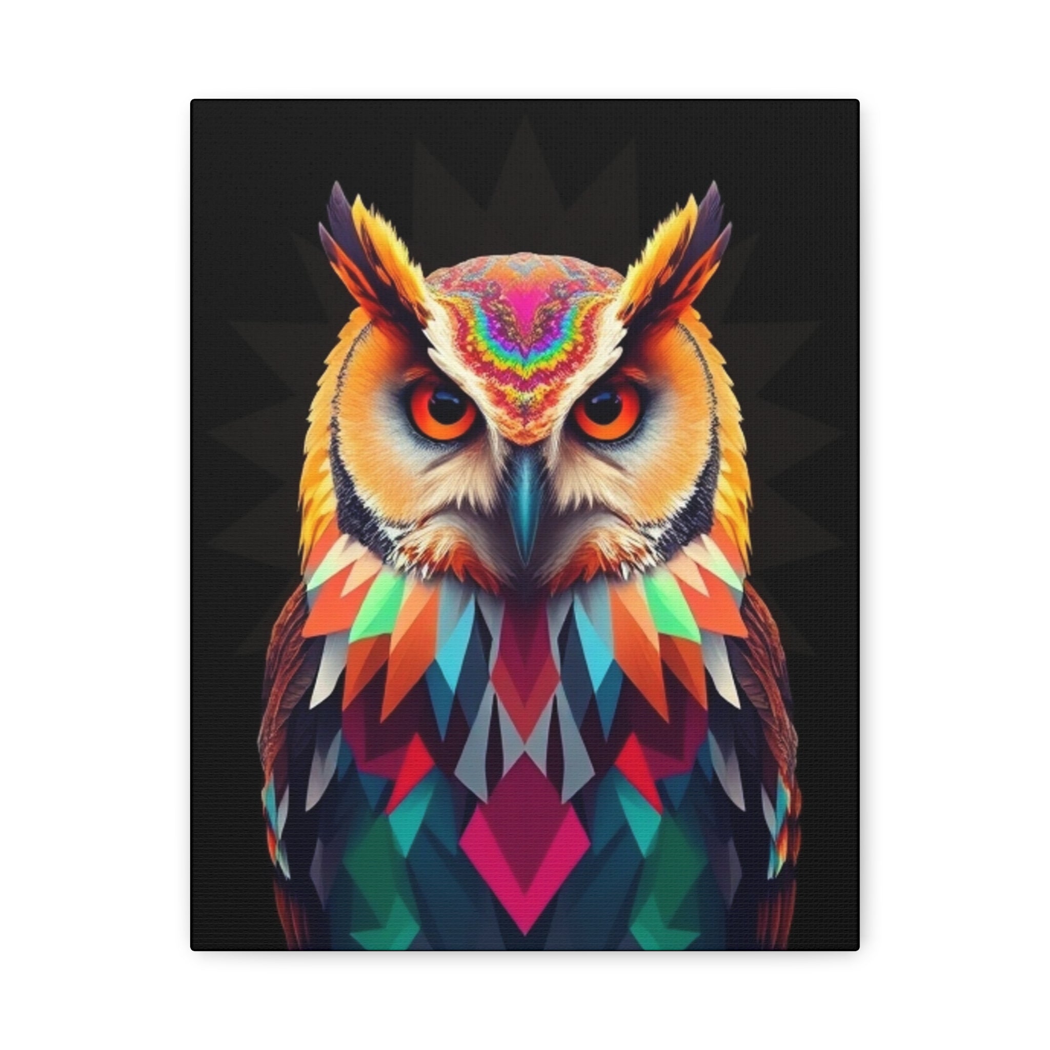 Colorful Owl Canvas Wall Art - 1.25" Stretched Matte