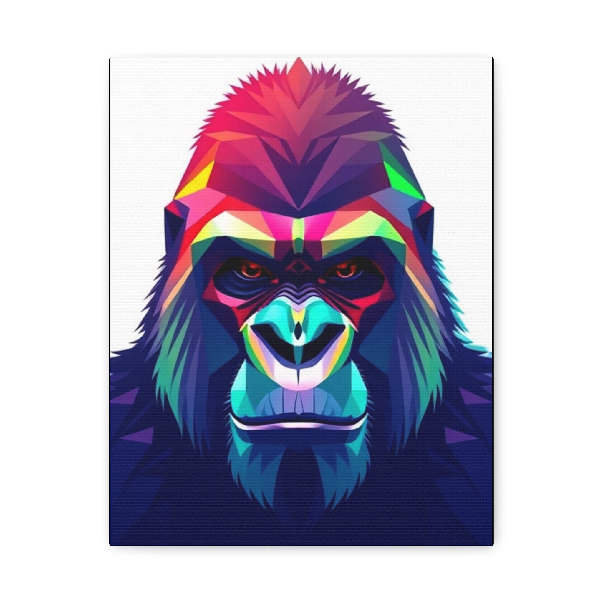 Colorful Gorilla Wall Art Canvas - Stretched Decorative Print