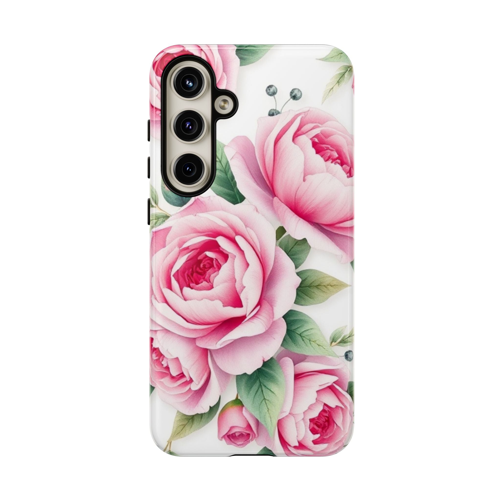 Android OR iPhone Compatible Cases - Pink Flower Design - Unique Tough Cases