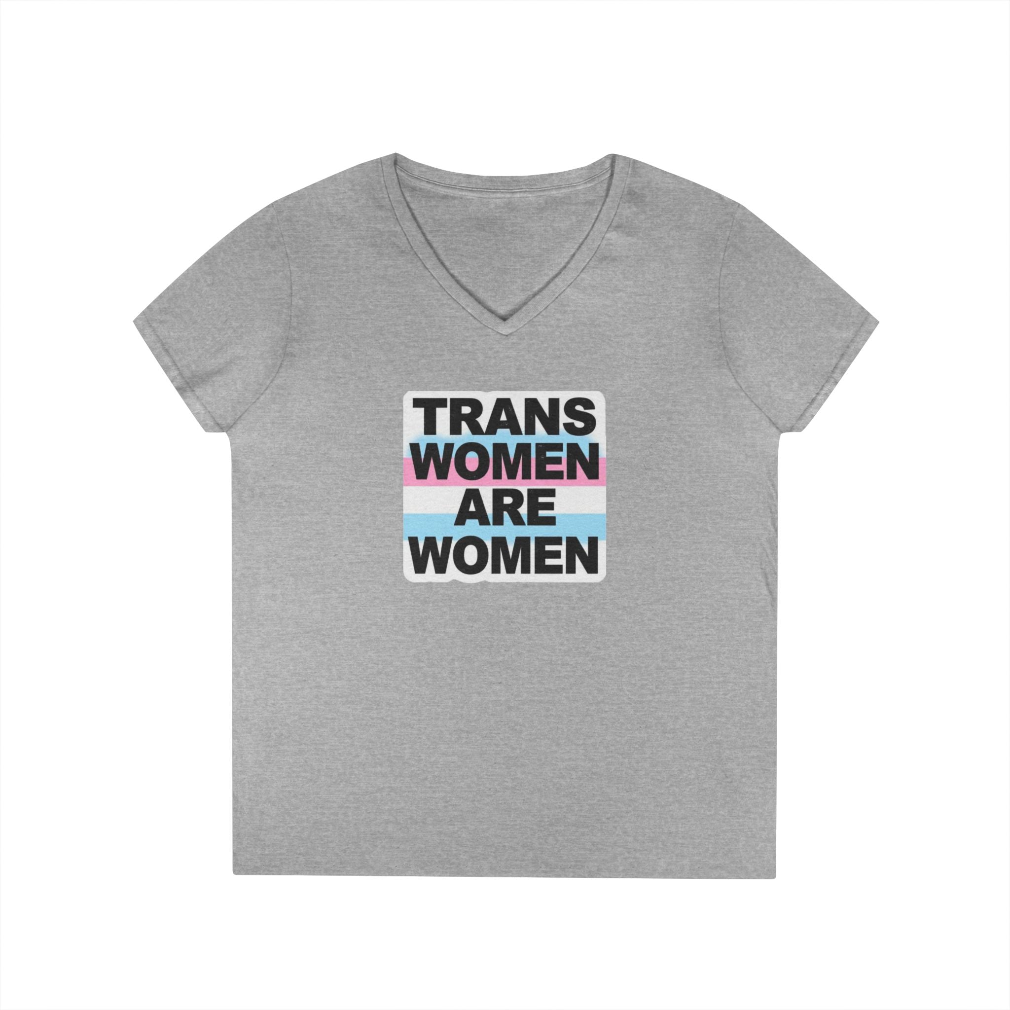 Trans Women Are Women V-Neck T-Shirt - Empowerment Tee for Allies