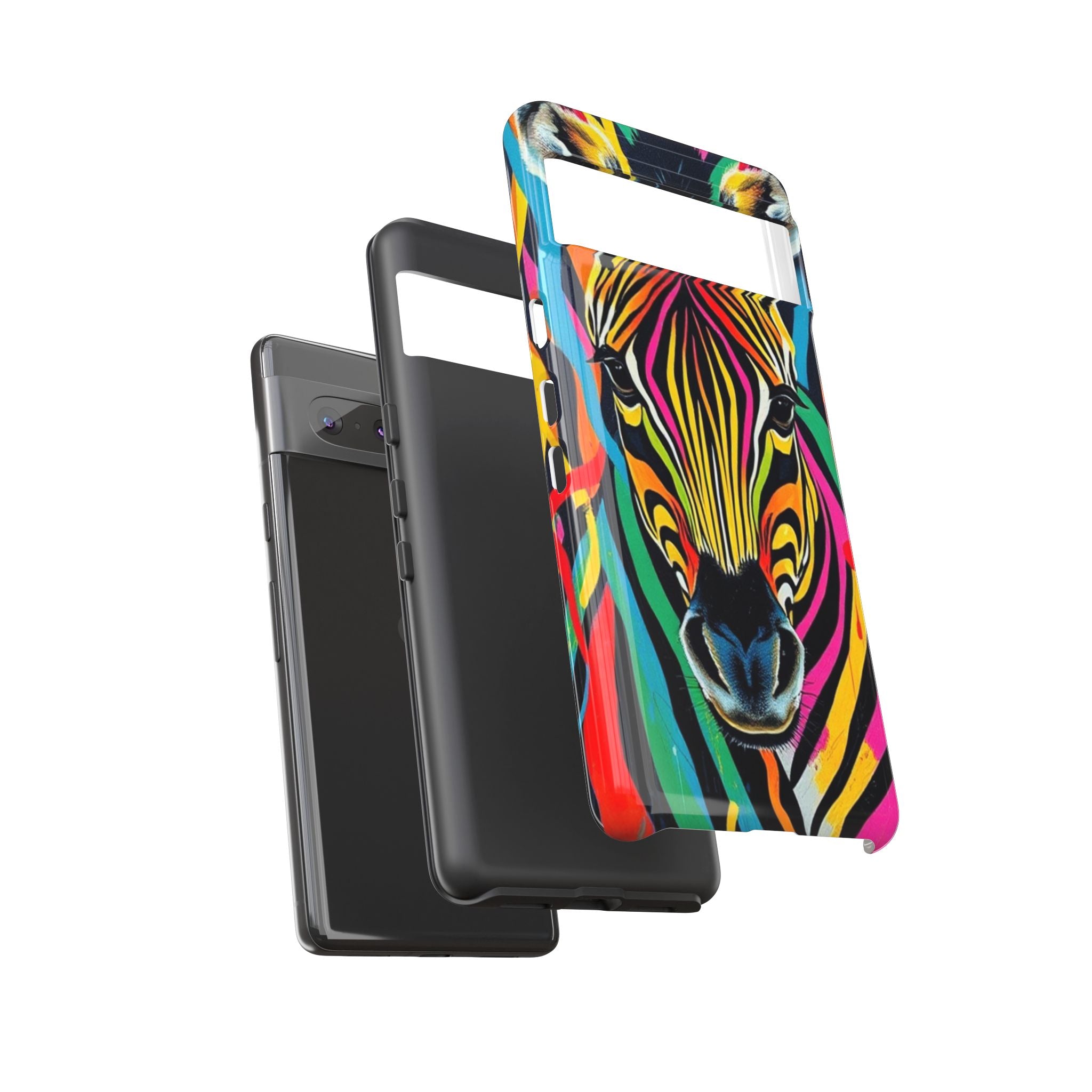 Android OR iPhone Compatible Cases - Rainbow Zebra Design - Unique Tough Cases