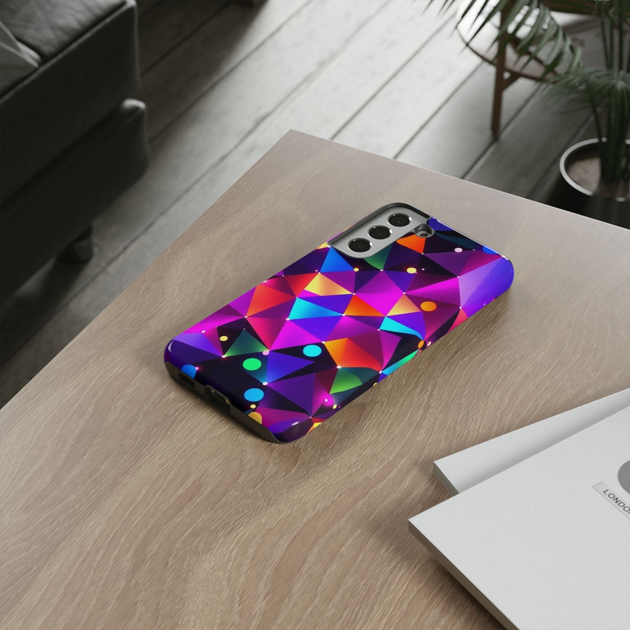 Android OR iPhone Compatible Cases - Colorful Angles Design - Unique Tough Cases