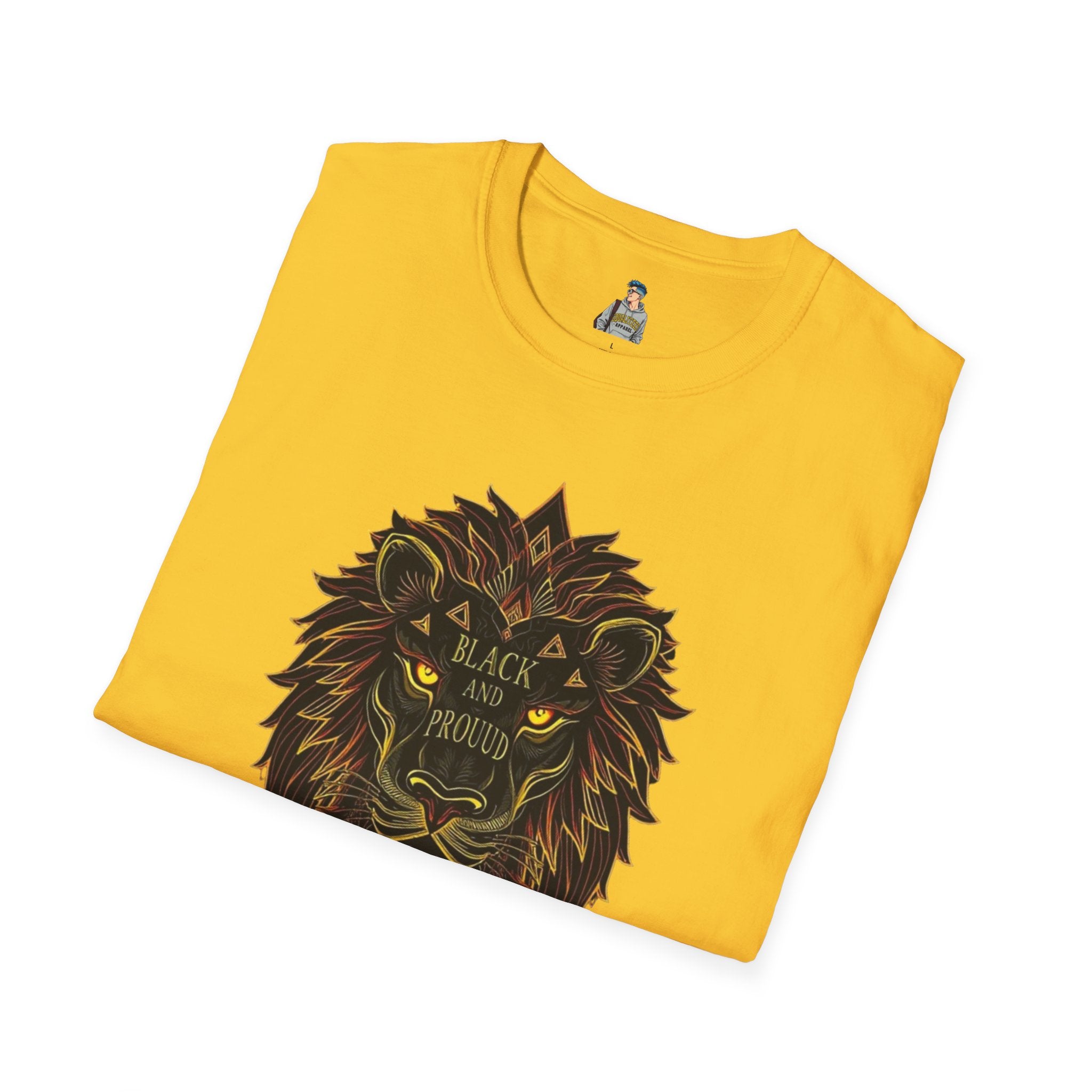 Black & Proud Lion Softstyle T-Shirt - Unisex Graphic Tee