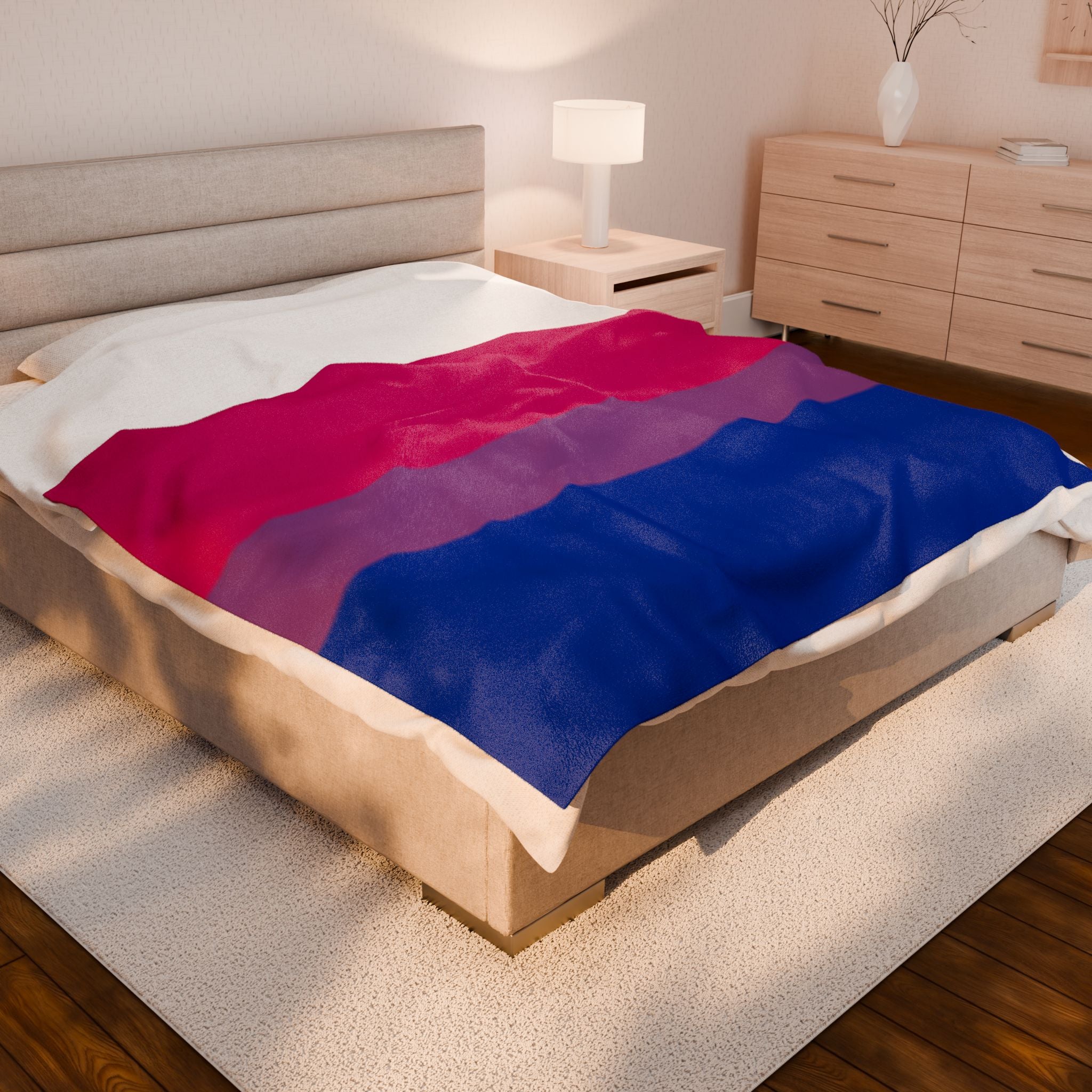Bisexual Flag - Comfortable Velveteen Plush Blanket