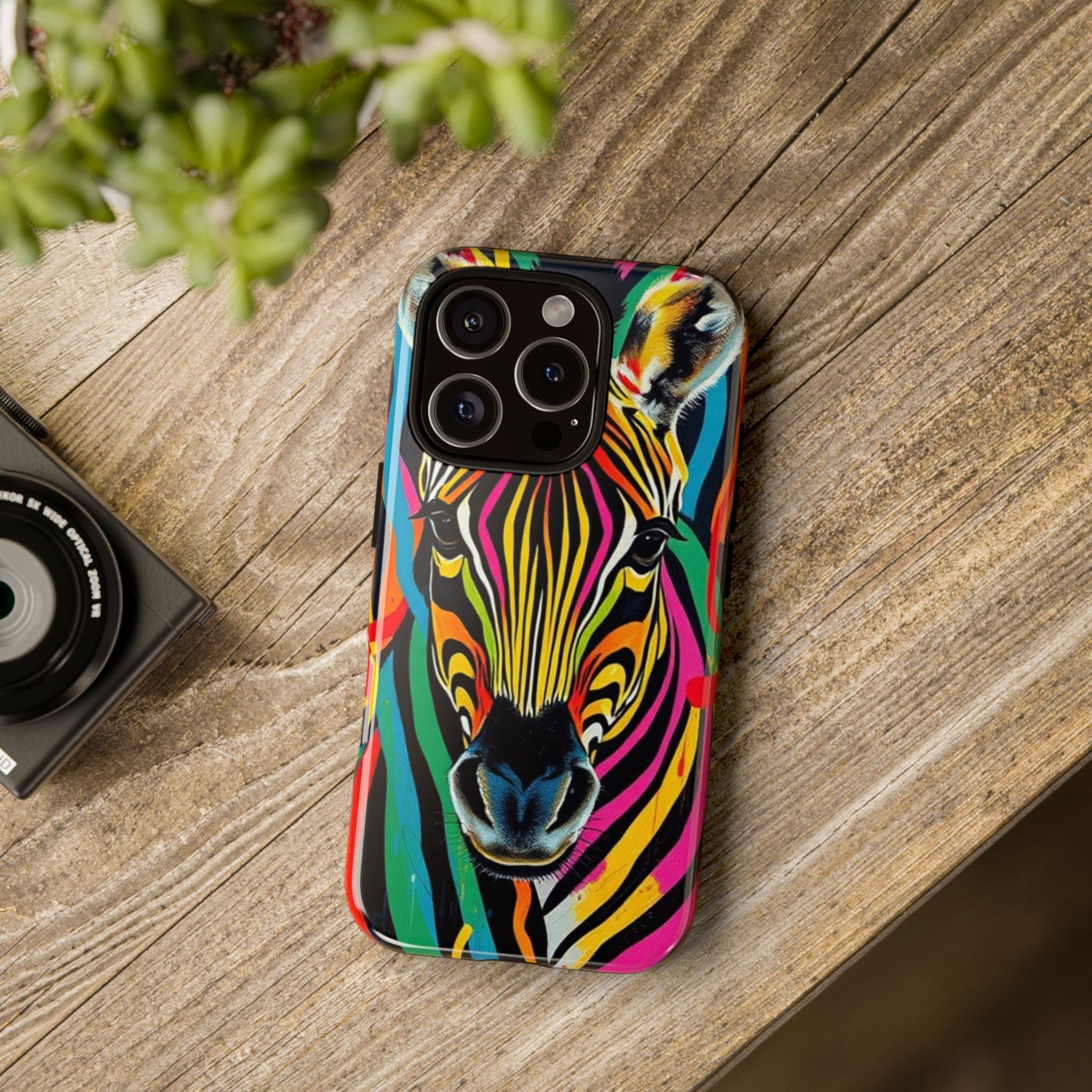 Android OR iPhone Compatible Cases - Rainbow Zebra Design - Unique Tough Cases