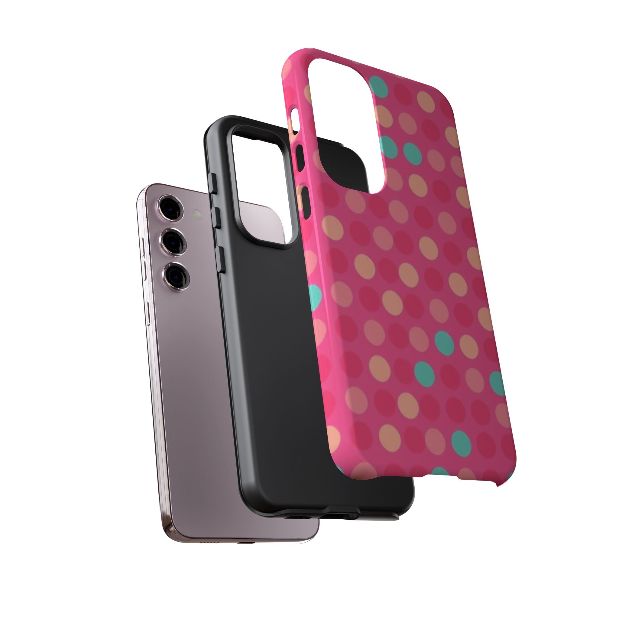 Android OR iPhone Protective Cases - Retro Polka Dots Pattern Tough Case