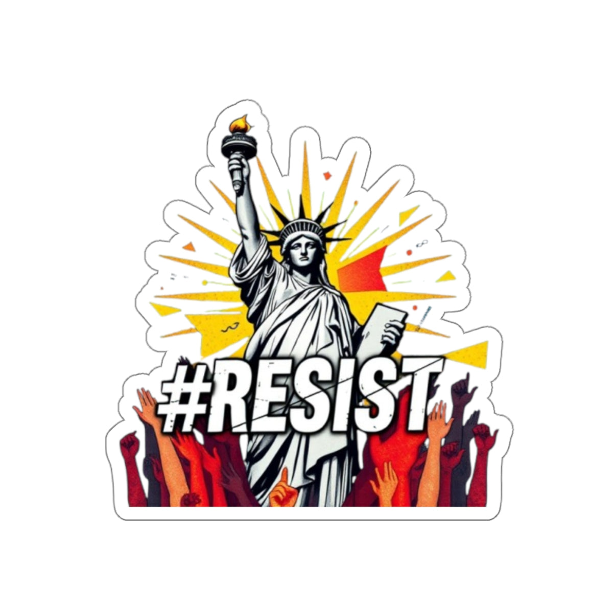 Die-Cut Stickers - #RESIST with the Statue of Liberty