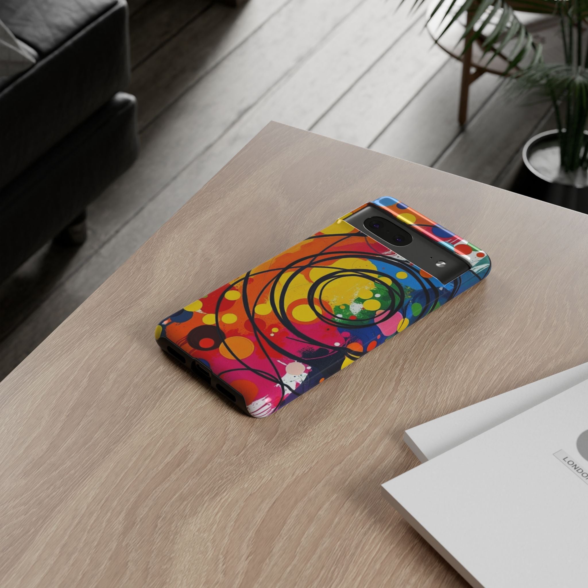Colorful Abstract Rainbow Swirl Art Tough Case For Android & iPhone