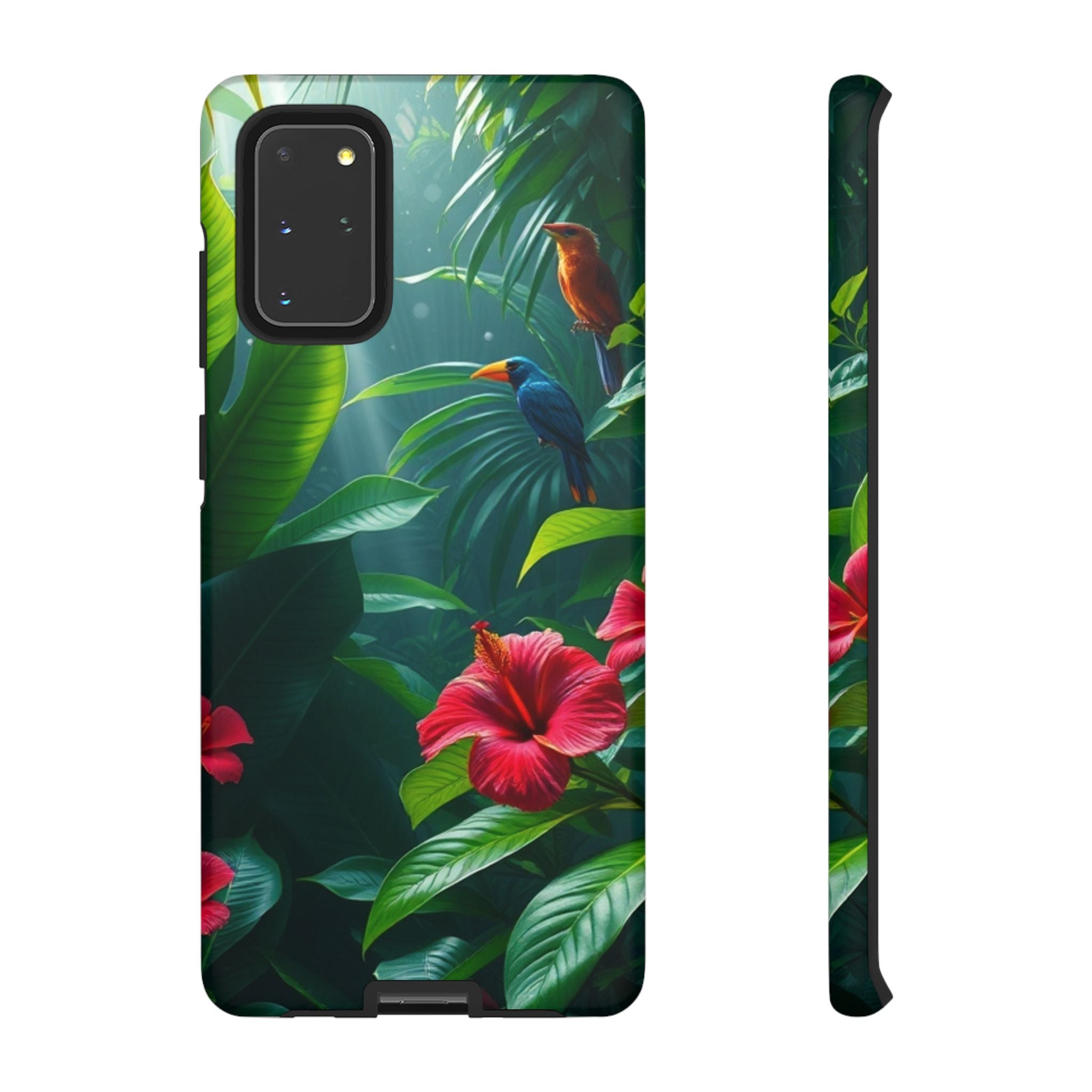 Android OR iPhone Compatible Cases - Tropical Flower & Bird Design - Unique Tough Cases