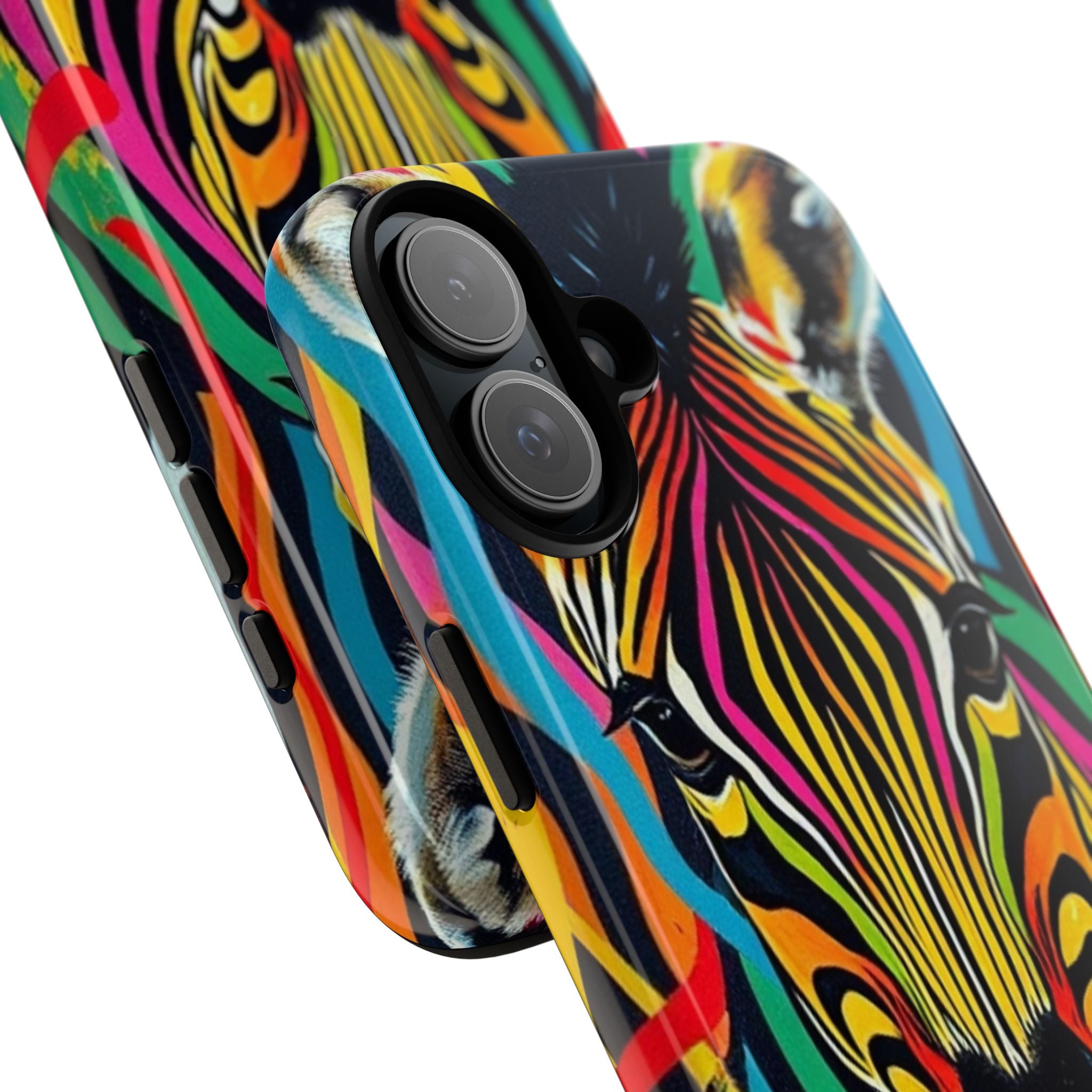 Android OR iPhone Compatible Cases - Rainbow Zebra Design - Unique Tough Cases