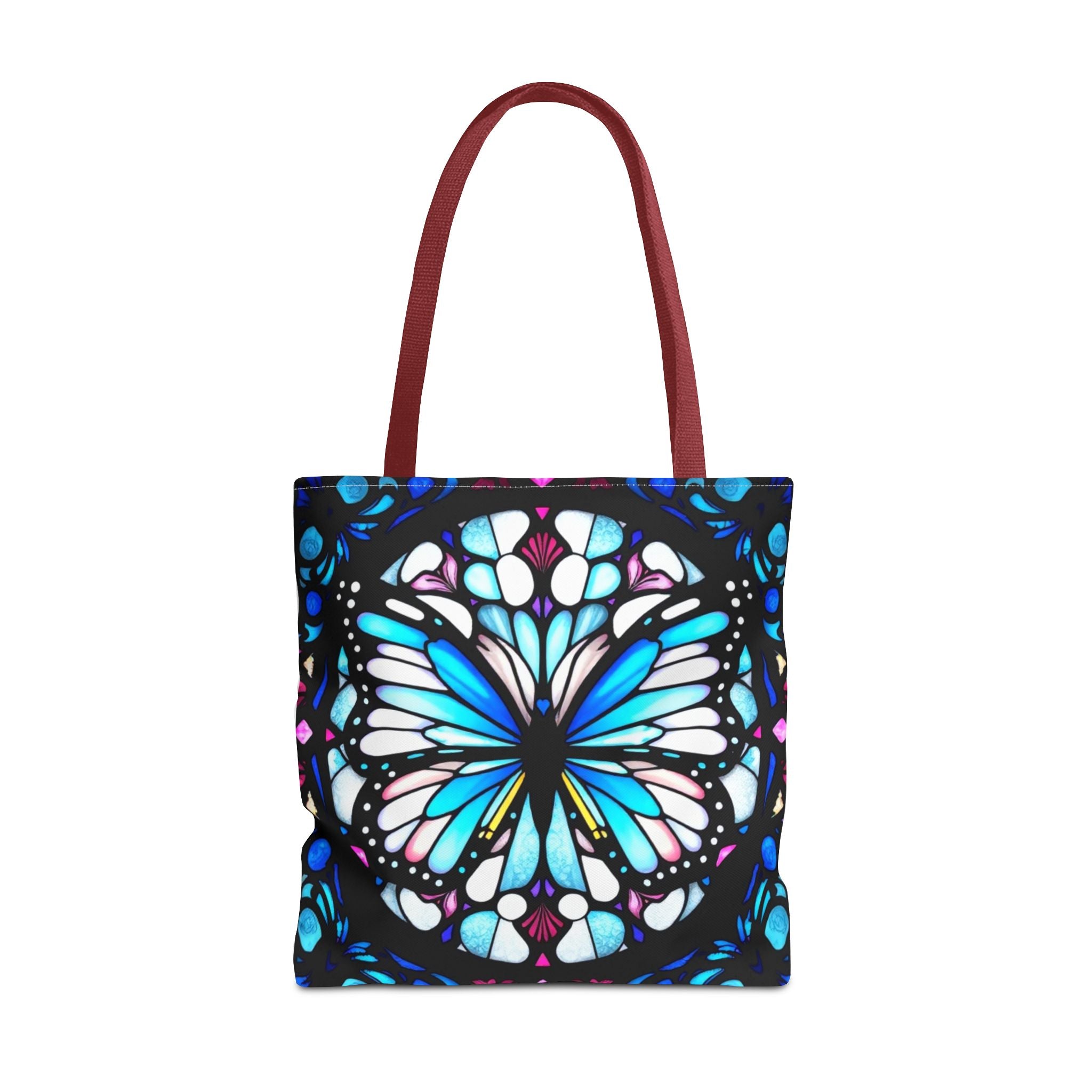 Colorful Butterfly Stained Glass Design Tote Bag