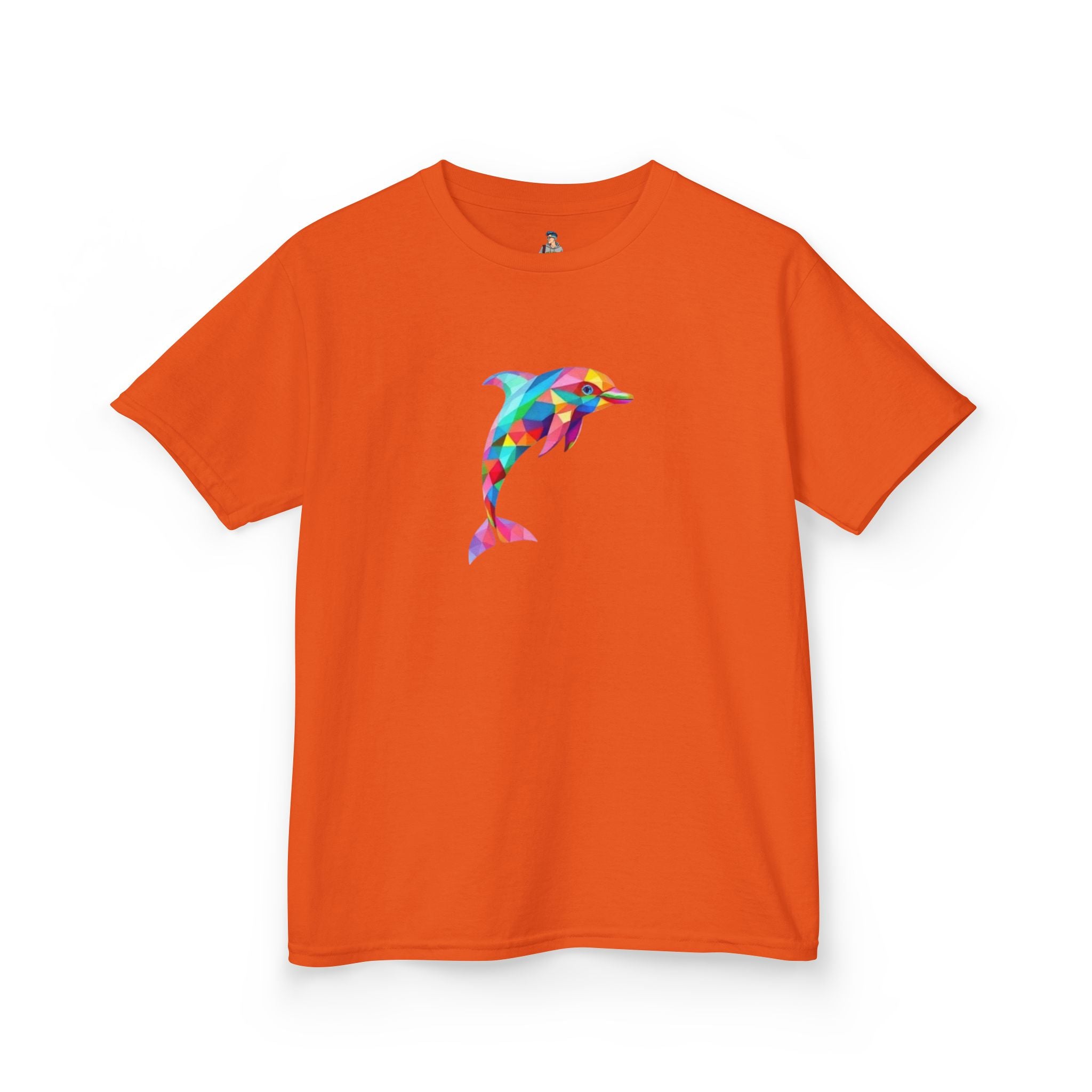 Colorful Fractal Dolphin Kids Heavy Cotton Tee