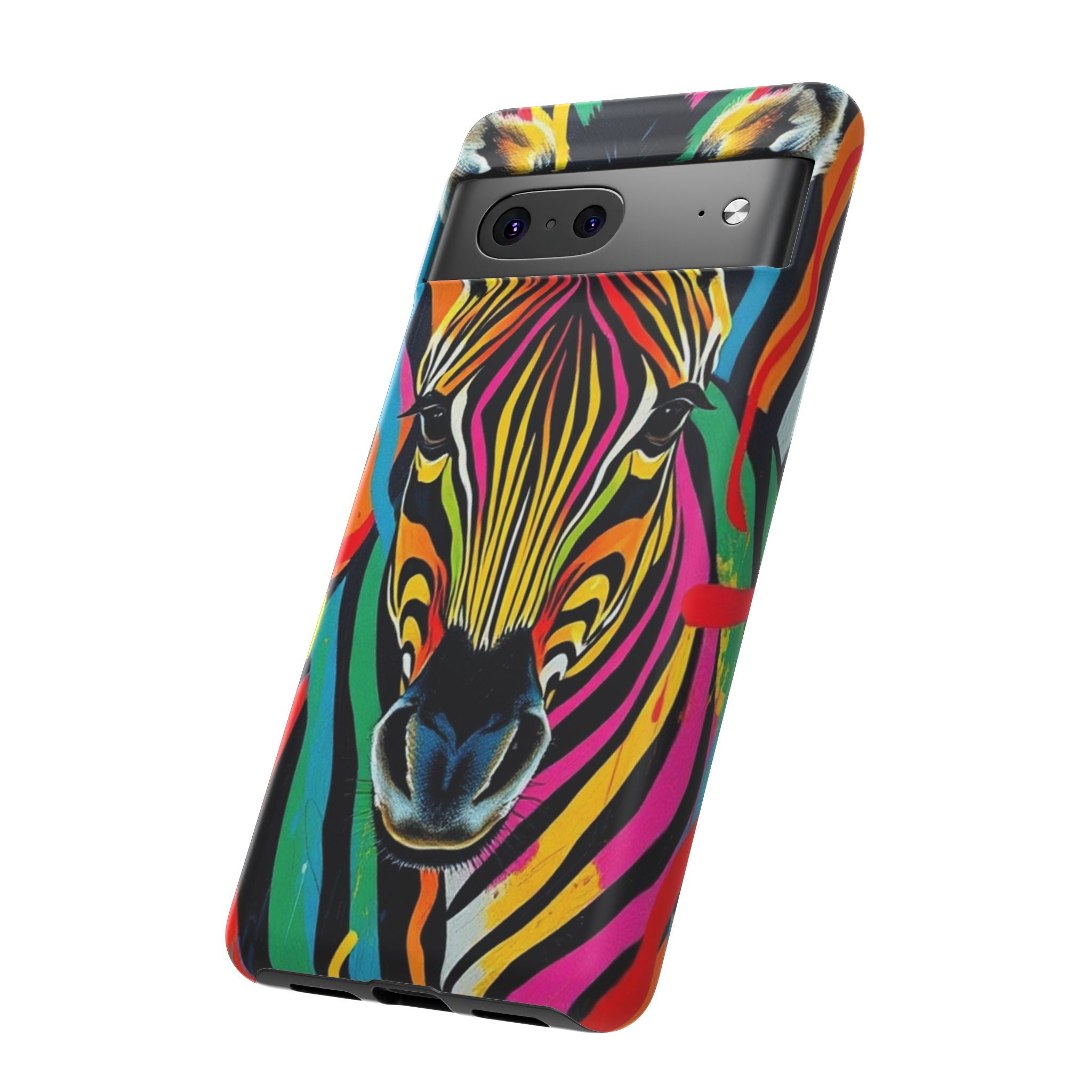 Android OR iPhone Compatible Cases - Rainbow Zebra Design - Unique Tough Cases