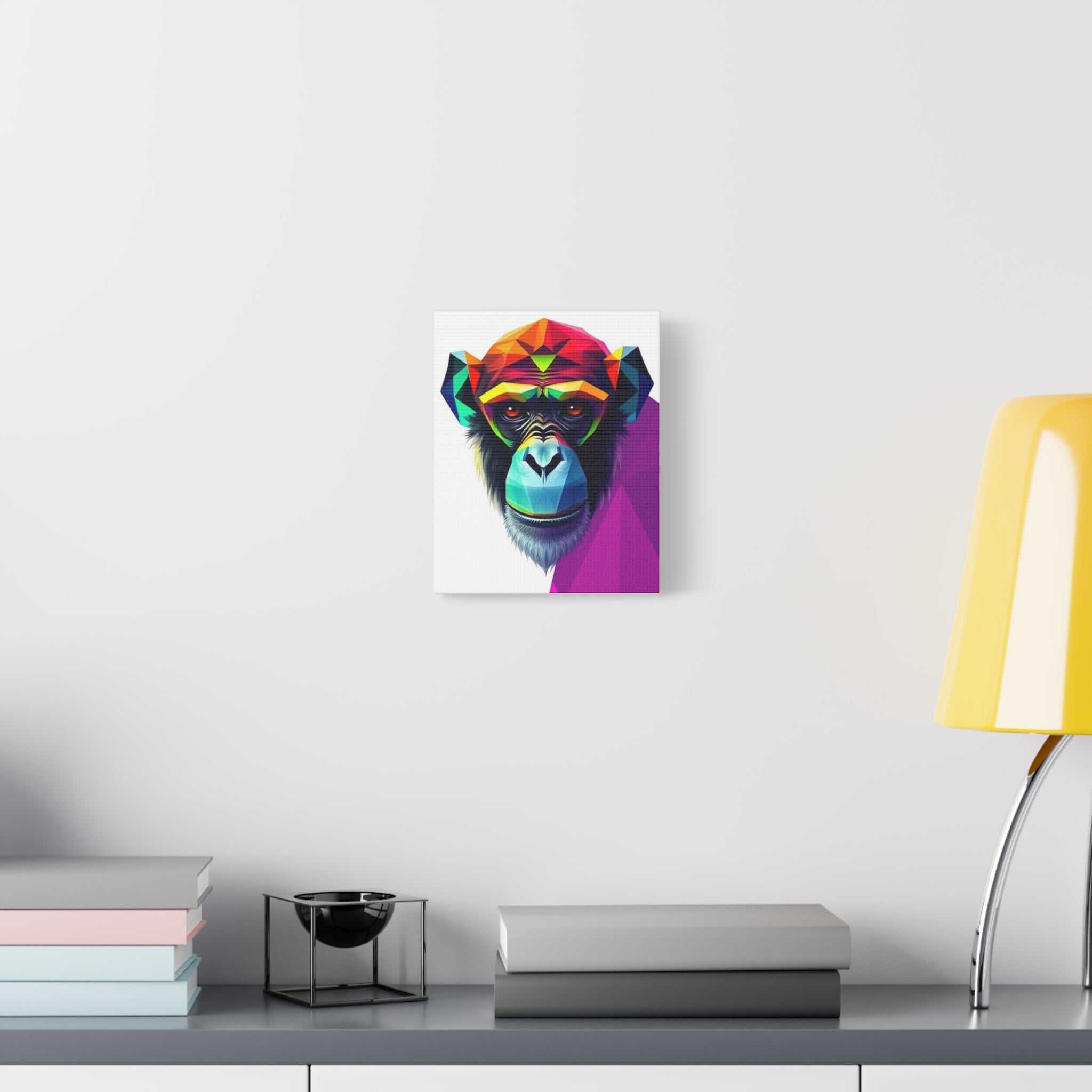 Colorful Chimpanzee Canvas Art - Vibrant Wall Decor for Animal Lovers