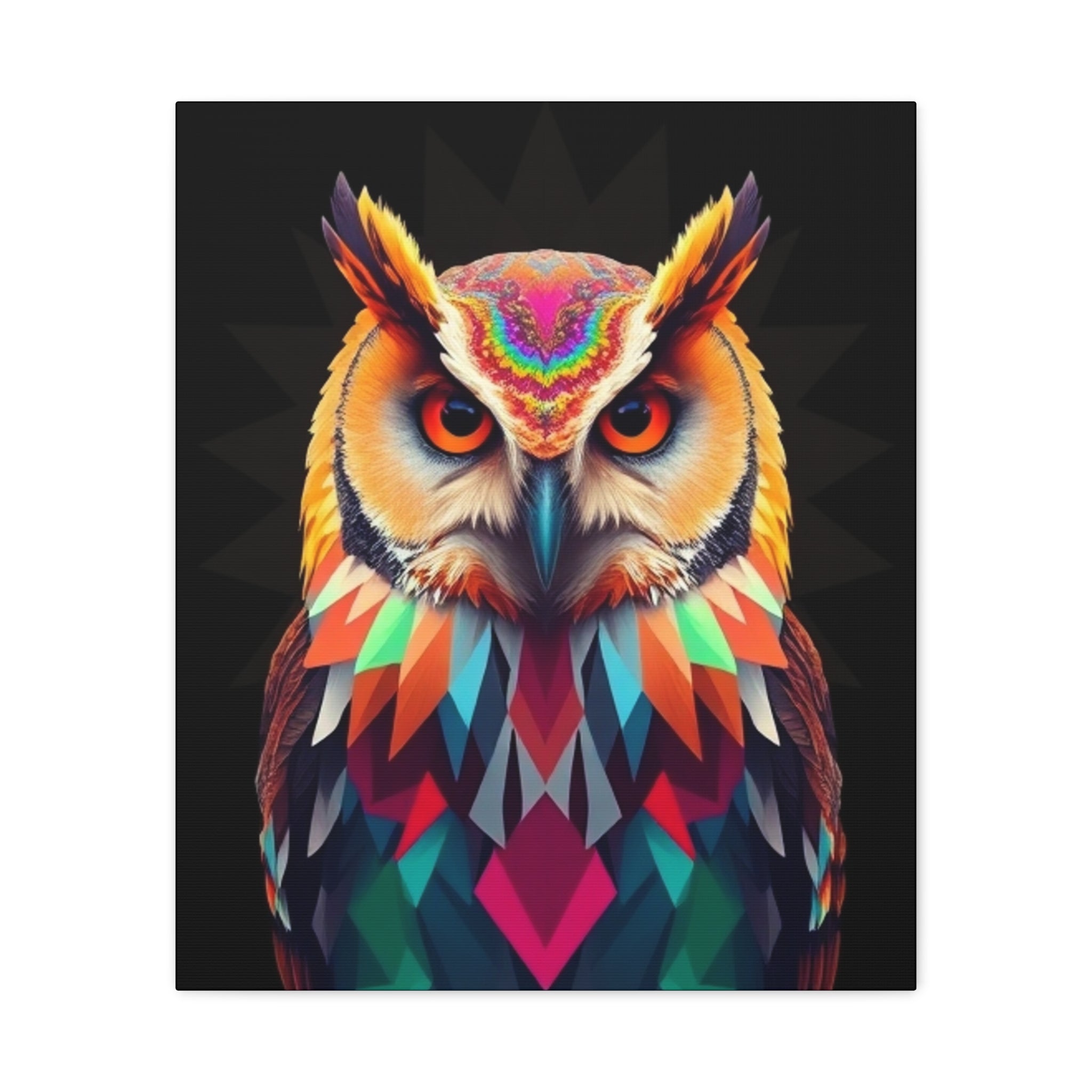 Colorful Owl Canvas Wall Art - 1.25" Stretched Matte