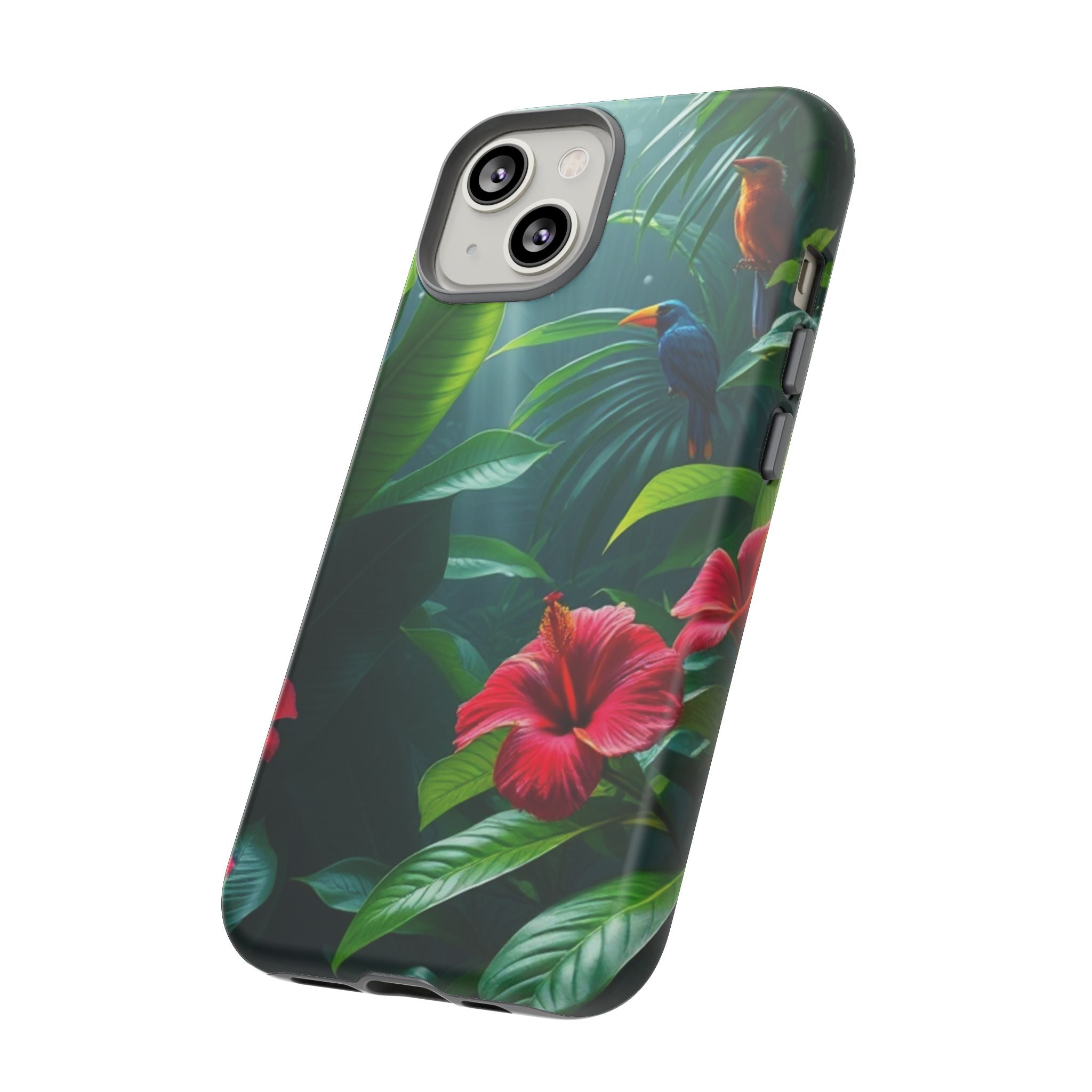 Android OR iPhone Compatible Cases - Tropical Flower & Bird Design - Unique Tough Cases