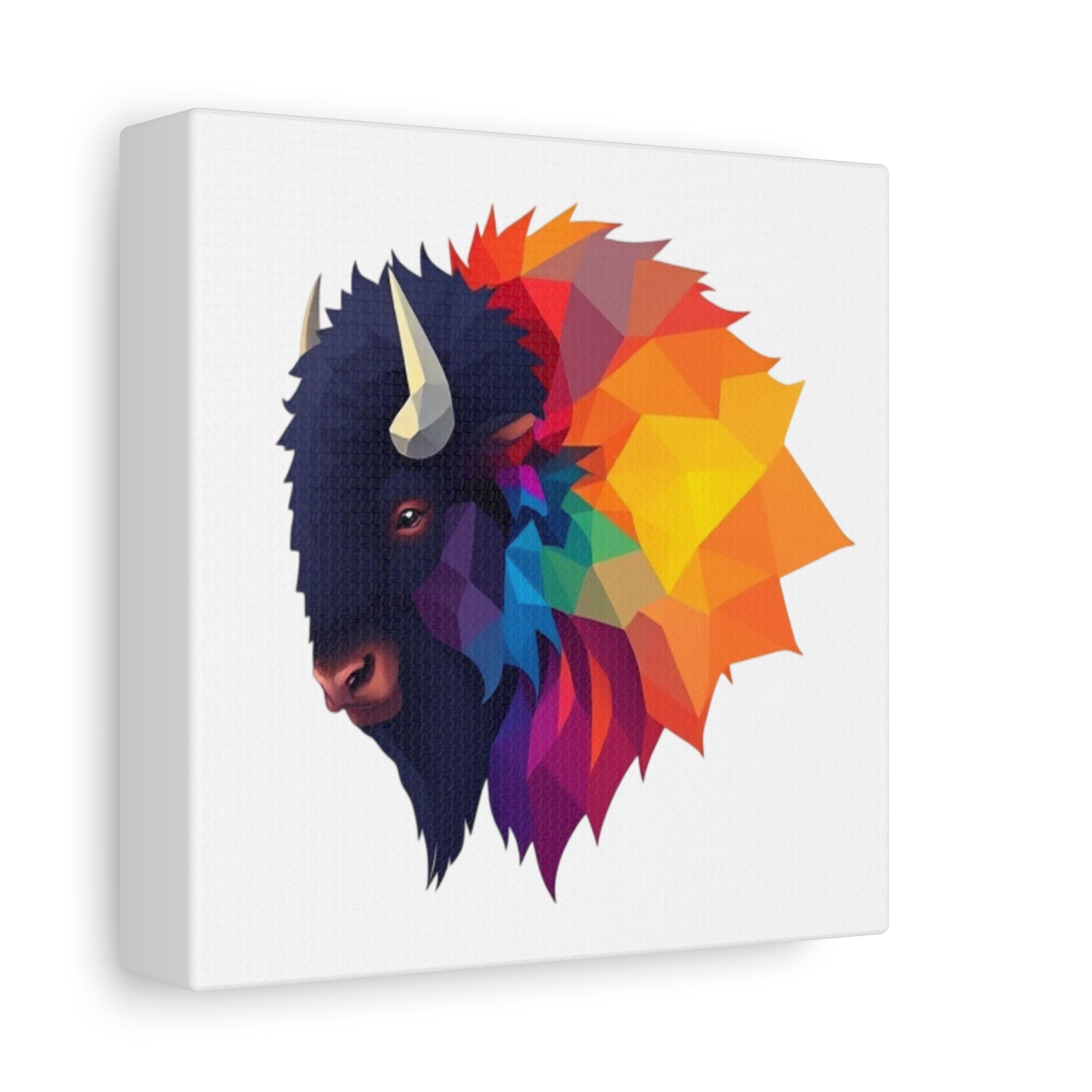 Colorful Buffalo Wall Art Canvas - Vibrant Animal Decor for Home & Office