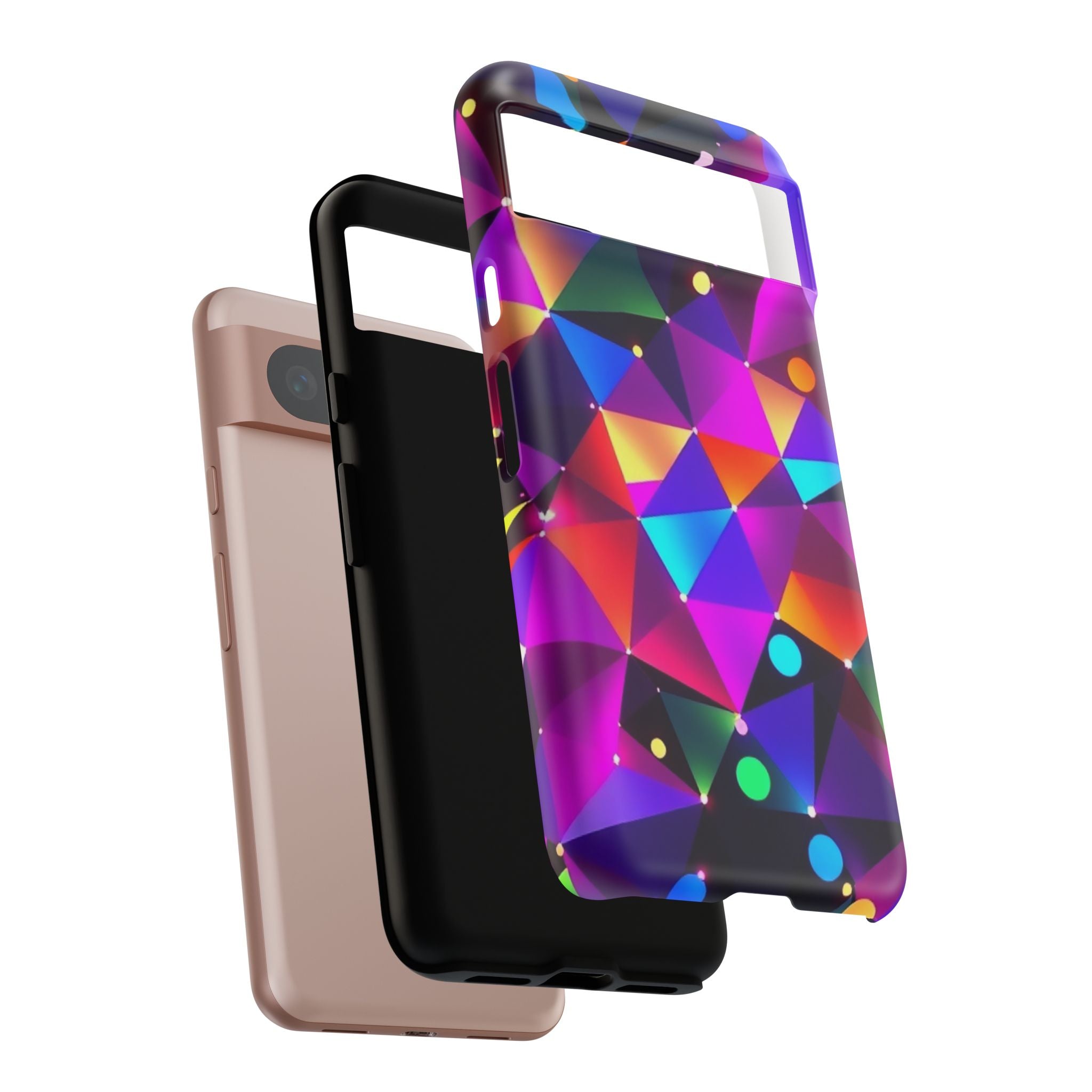 Android OR iPhone Compatible Cases - Colorful Angles Design - Unique Tough Cases