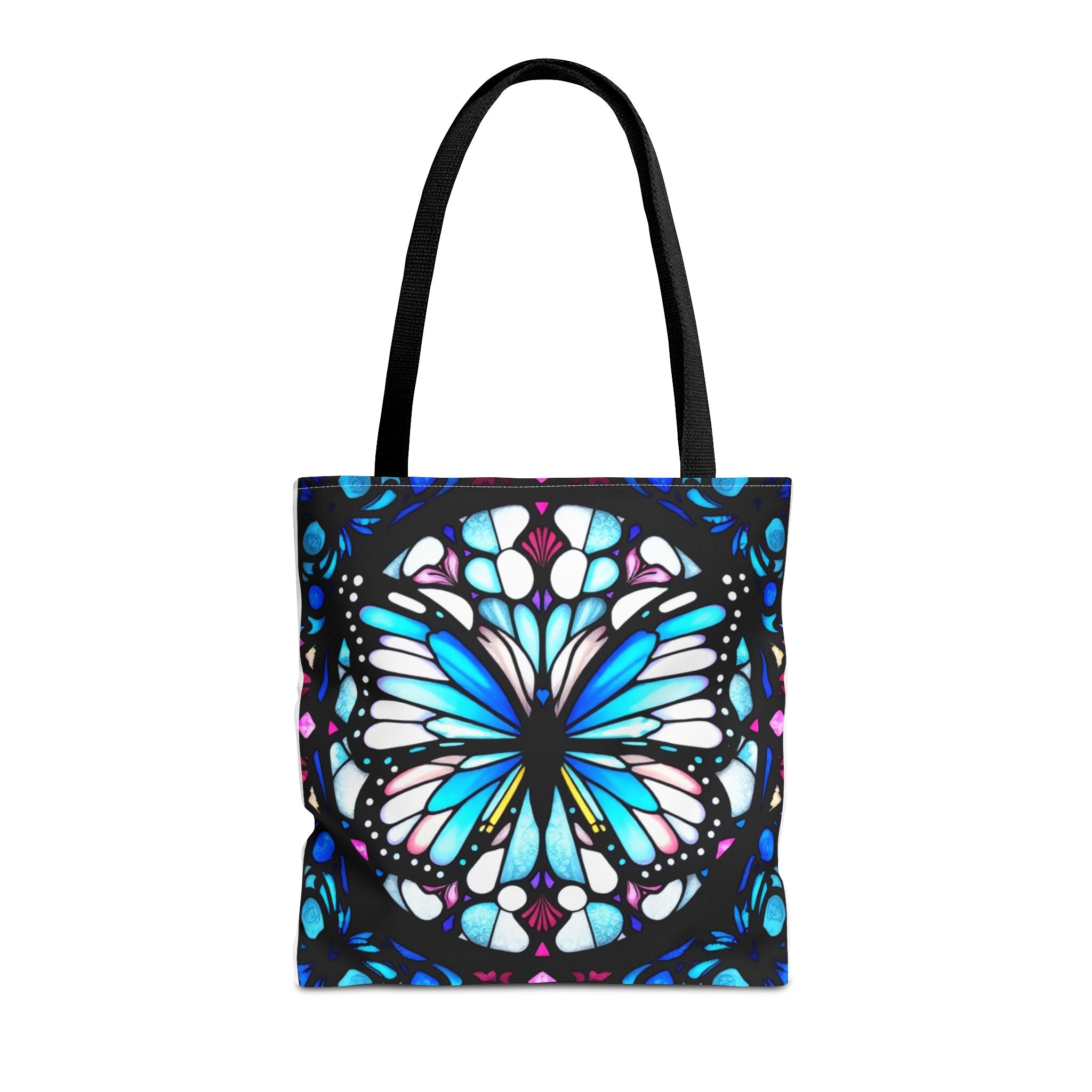 Colorful Butterfly Stained Glass Design Tote Bag